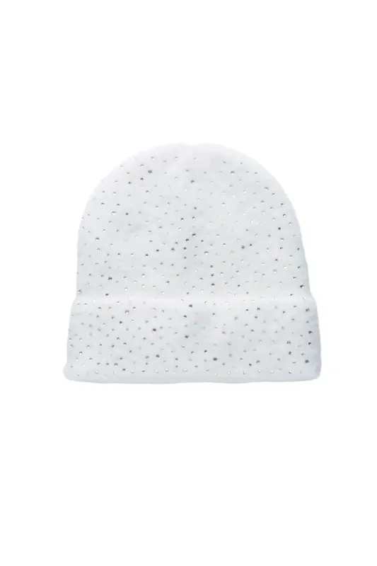 Noir White Rhinestone Beanie sold by Rockstar Original