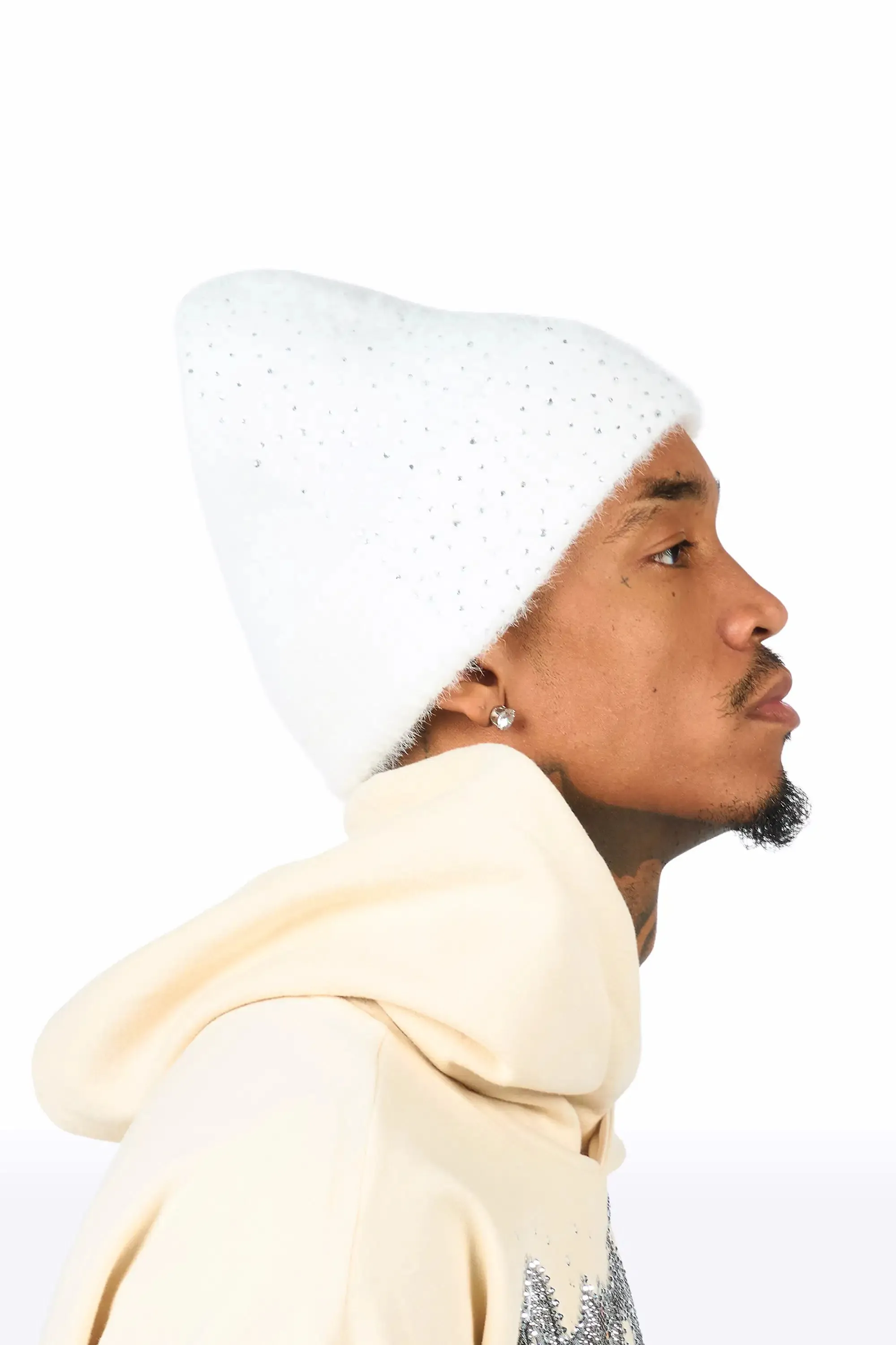 Noir White Rhinestone Beanie sold by Rockstar Original product image thumbnail 3