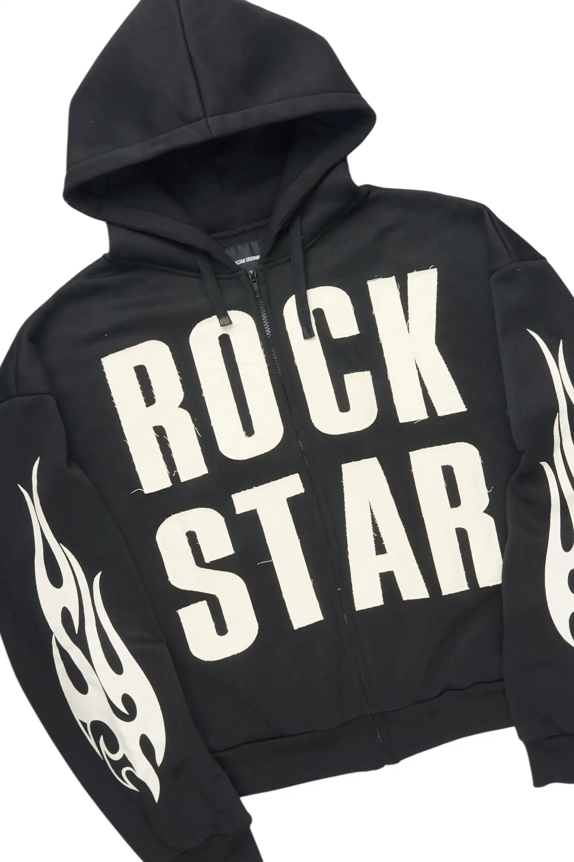 Ashira Black Baggy Fit Zip Up Track Set sold by Rockstar Original product image thumbnail 4