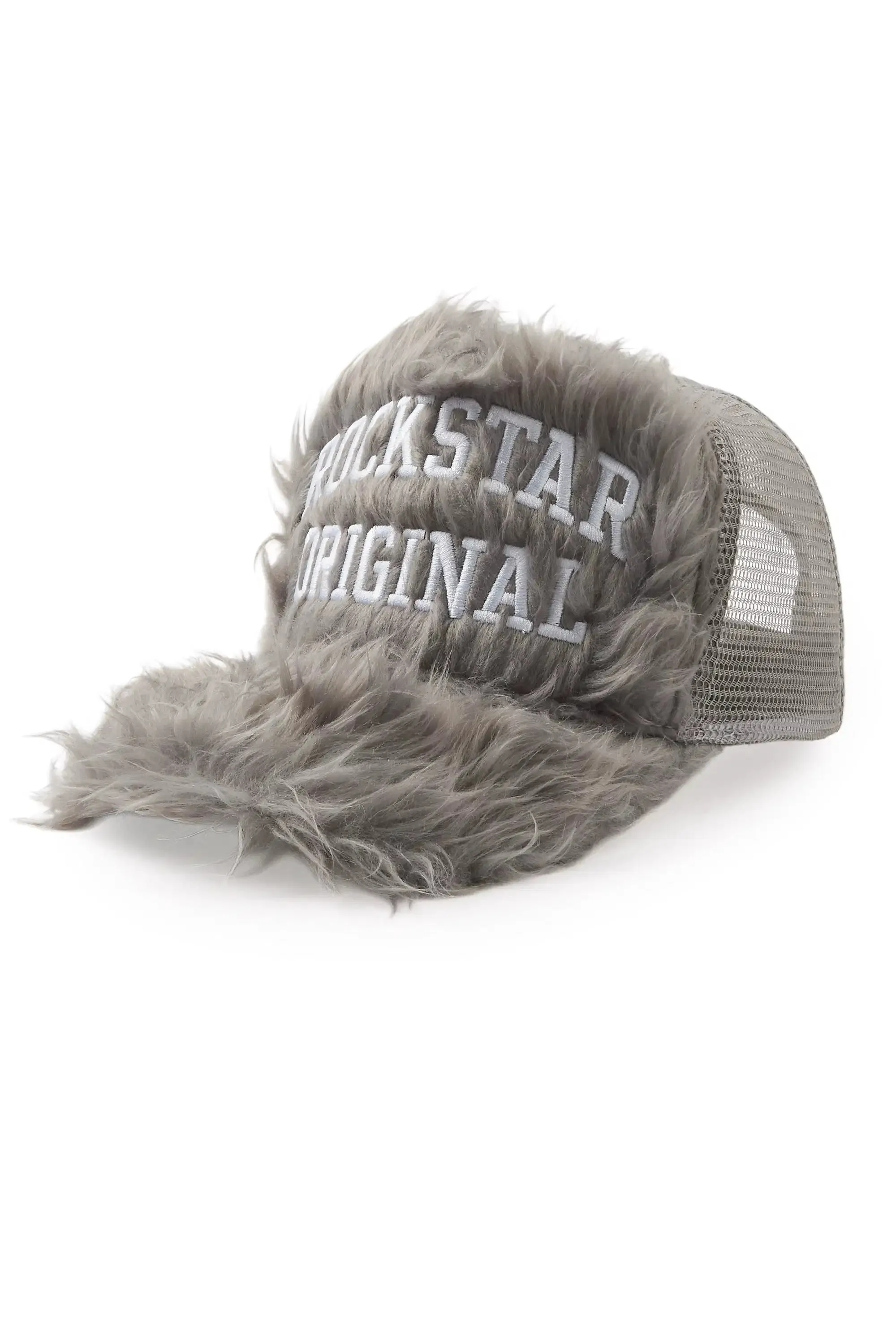 Shaggy Grey Fur Trucker Hat sold by Rockstar Original product image thumbnail 2