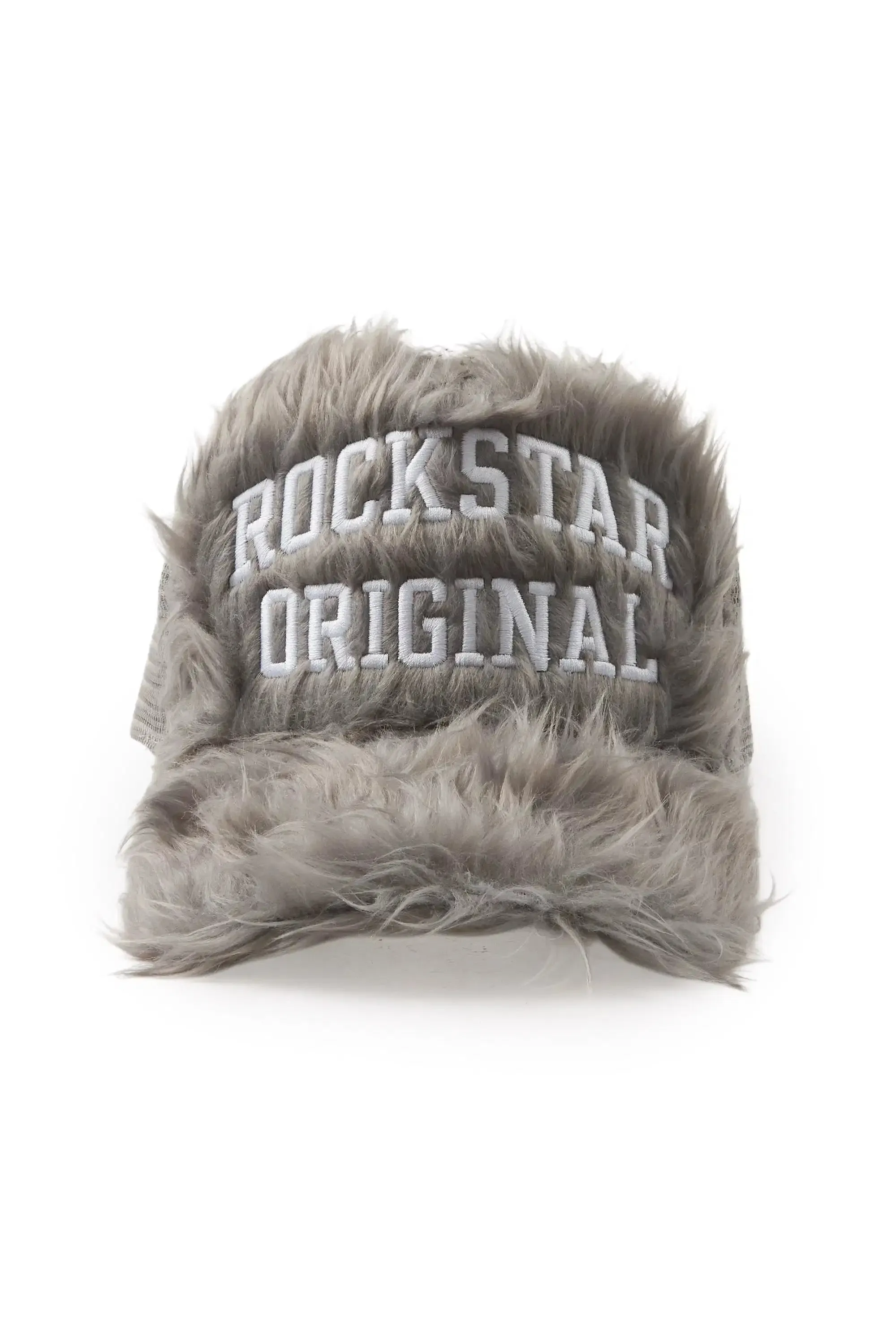 Shaggy Grey Fur Trucker Hat sold by Rockstar Original