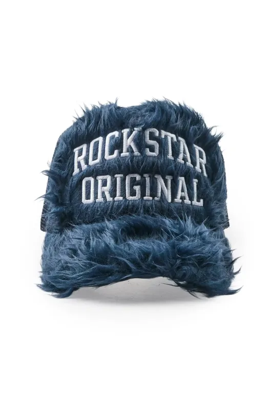 Shaggy Navy Fur Trucker Hat sold by Rockstar Original