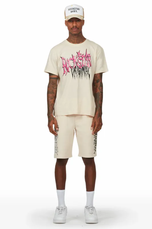 Ashton Beige T-Shirt Short Set sold by Rockstar Original