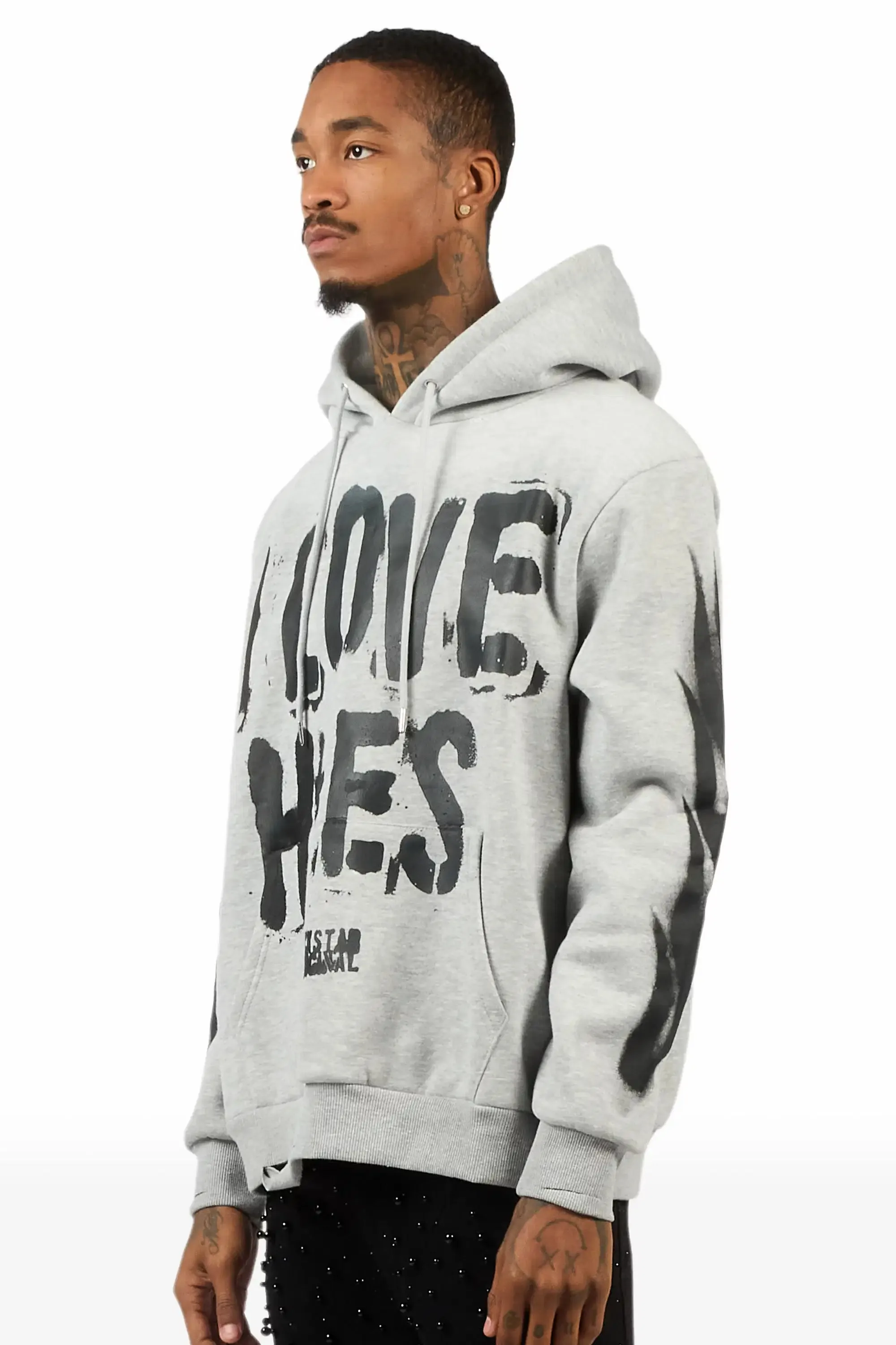 Banyan Heather Grey Graphic Relaxed Hoodie sold by Rockstar Original product image thumbnail 4