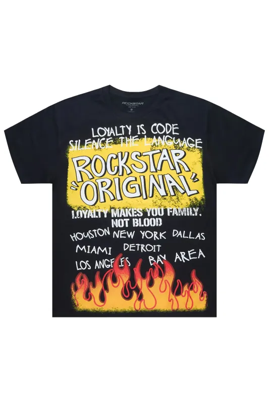 Beno 2.0 Black/Yellow Oversized Graphic T-Shirt sold by Rockstar Original