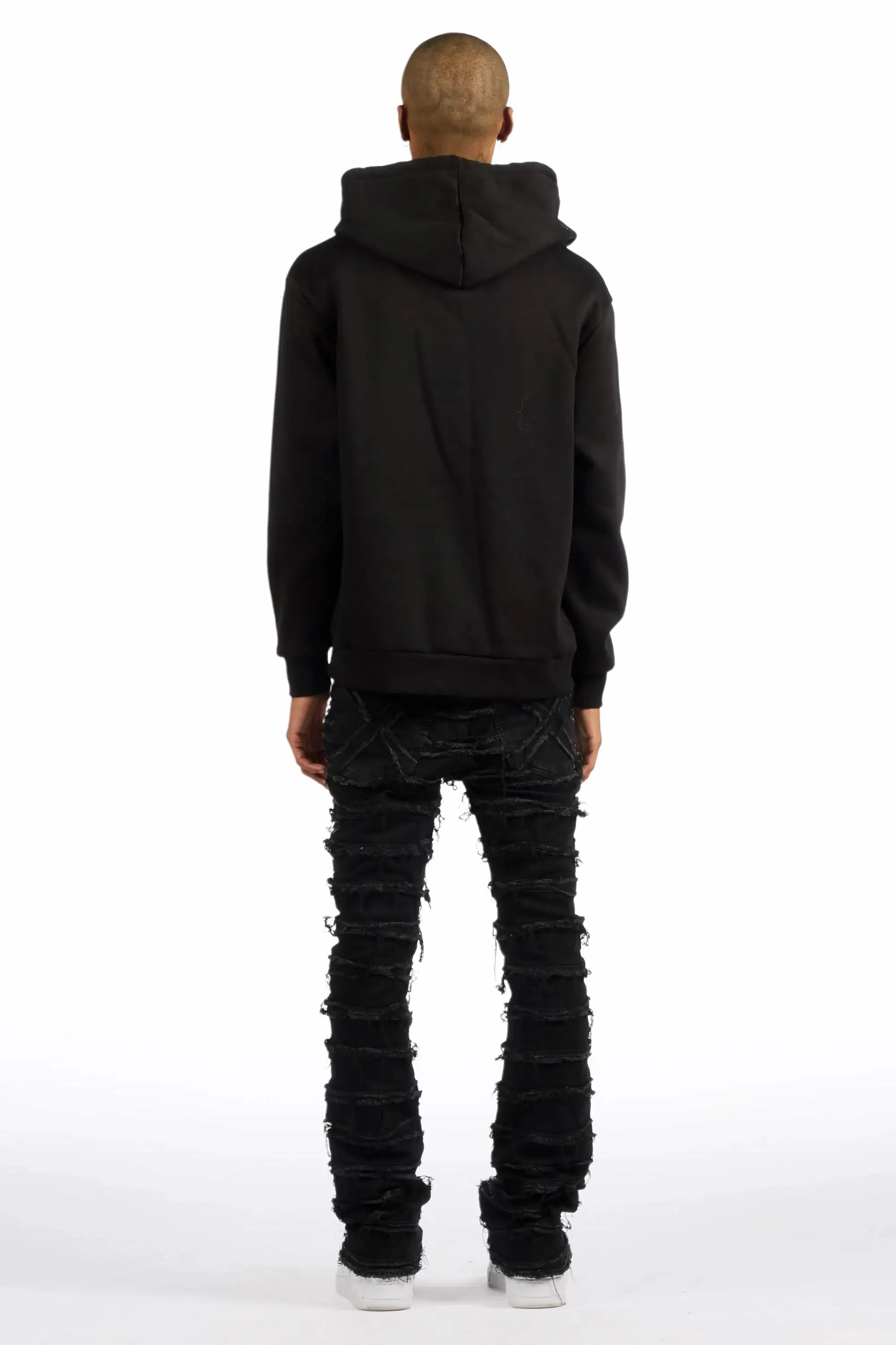 Tarl Black/Black Hoodie/Stacked Flare Jean Set sold by Rockstar Original product image thumbnail 4