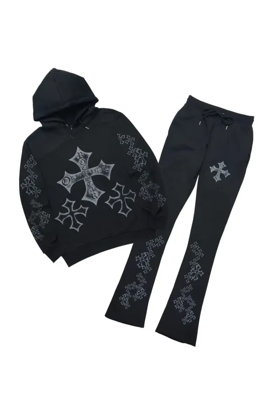 Marzion 2.0 Black/Grey Hoodie/Stacked Flare Track Set sold by Rockstar Original