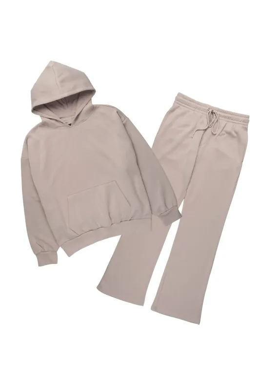 Basic Taupe Hoodie Relaxed Track Set sold by Rockstar Original