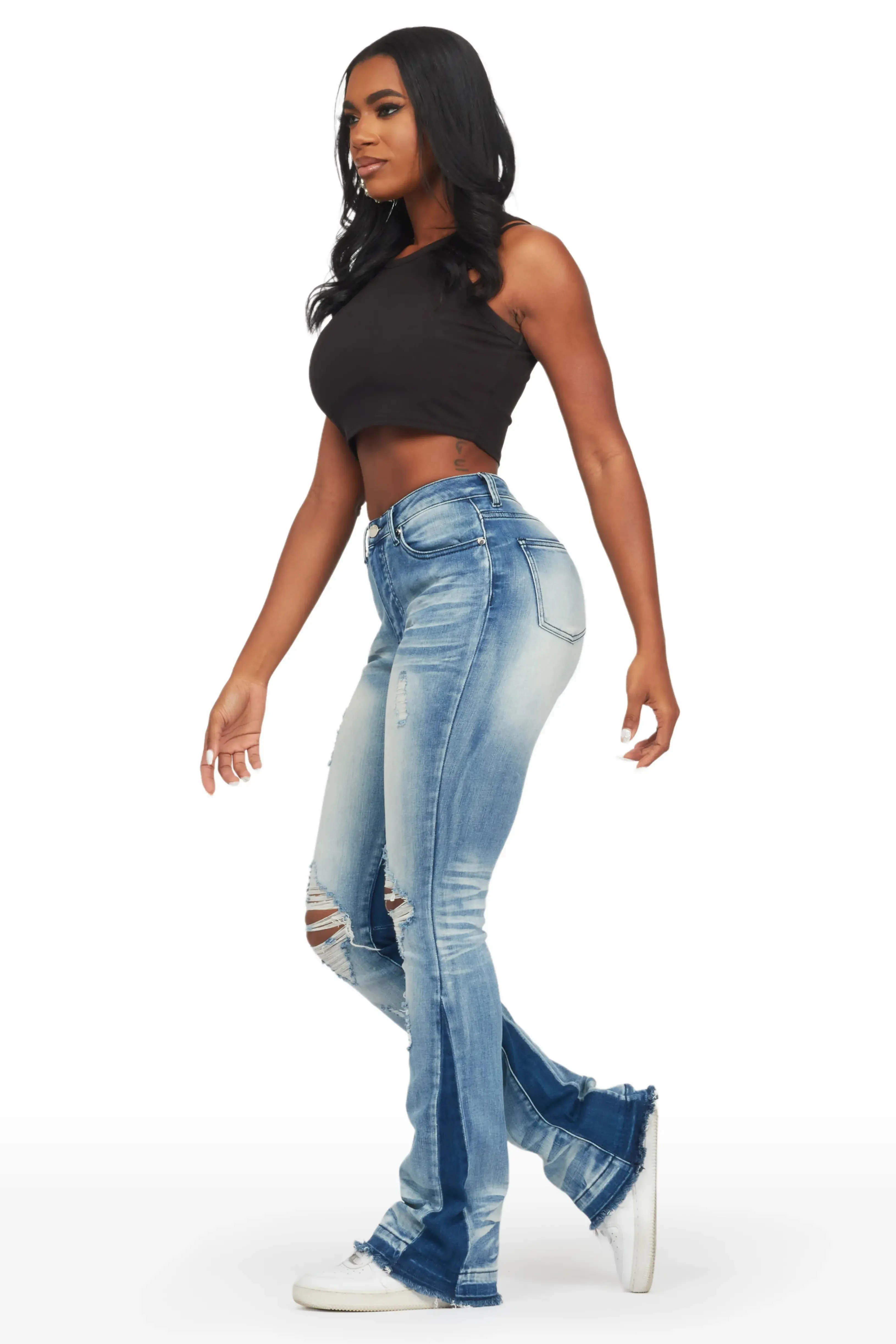 Jazminn Light Wash Stacked Flare Jean sold by Rockstar Original product image thumbnail 4
