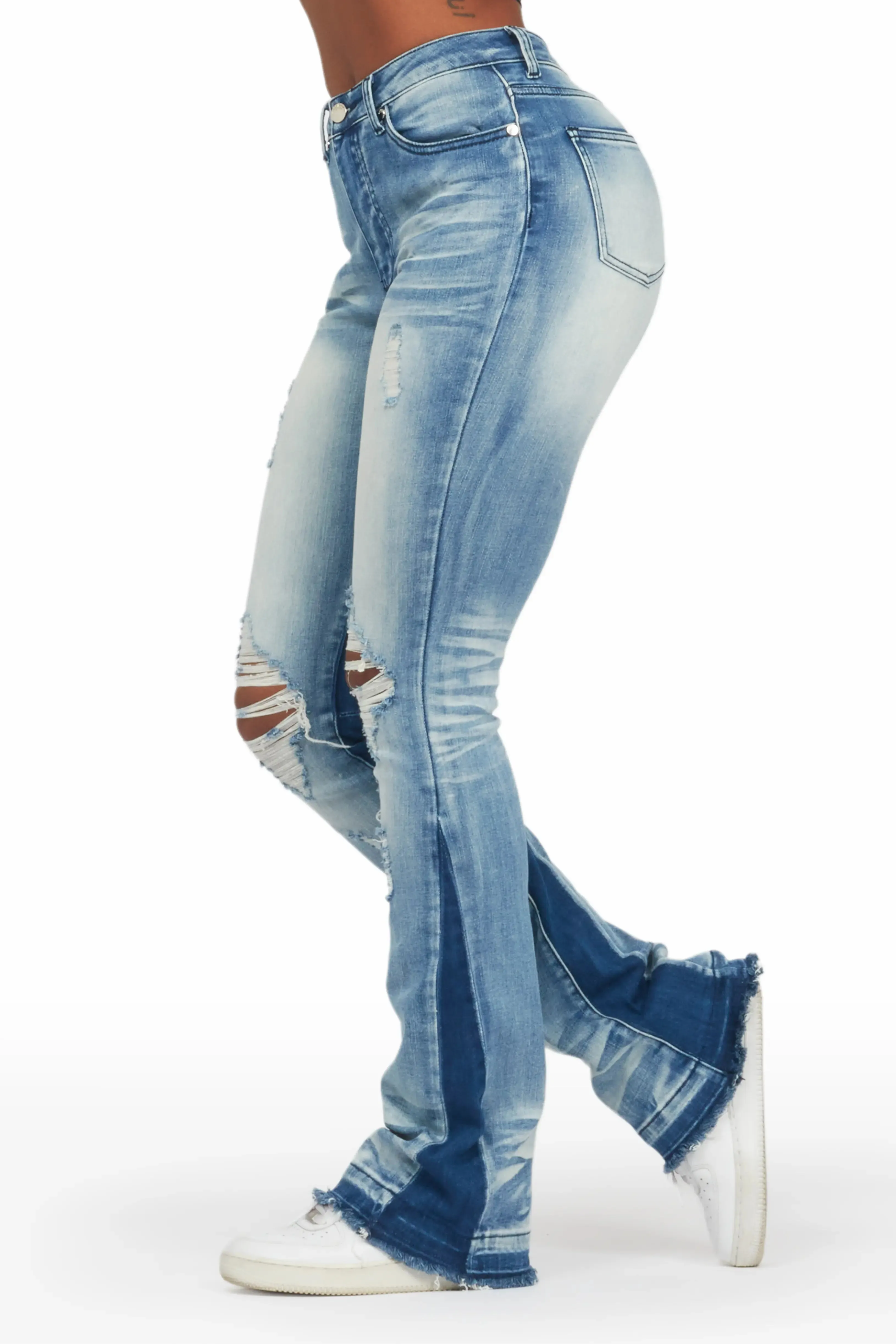 Jazminn Light Wash Stacked Flare Jean sold by Rockstar Original product image thumbnail 5