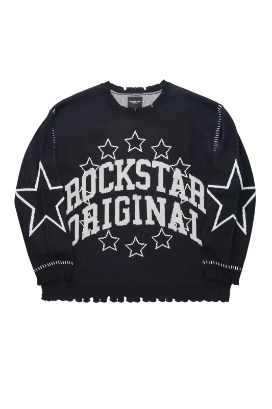 Starlux Black Knit Sweater sold by Rockstar Original
