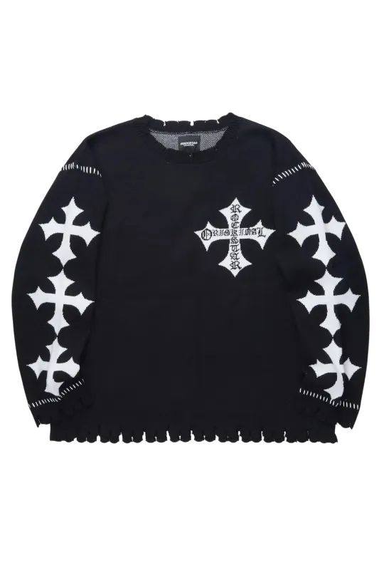 Kawana Black Crewneck Sweatshirt made by Rockstar Original