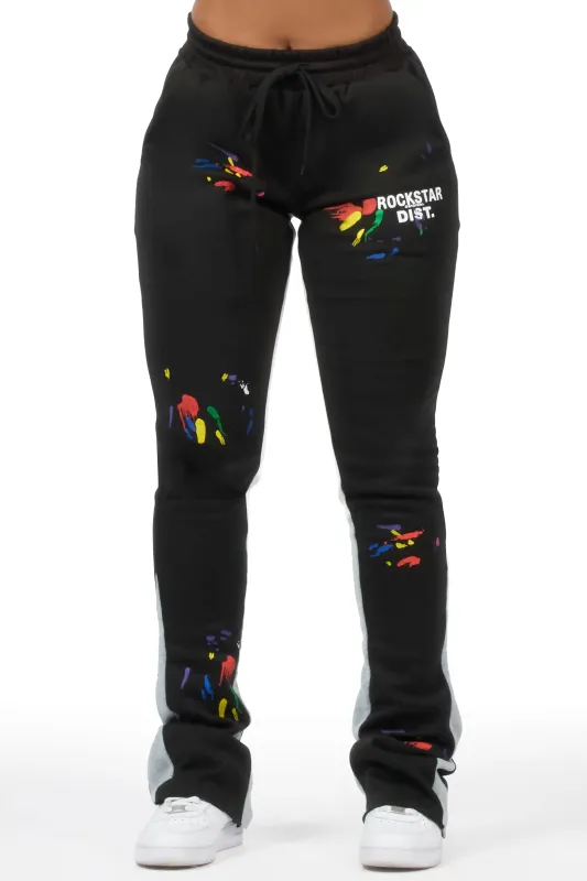 Karenthia 2.0 Black Stacked Track Pant sold by Rockstar Original