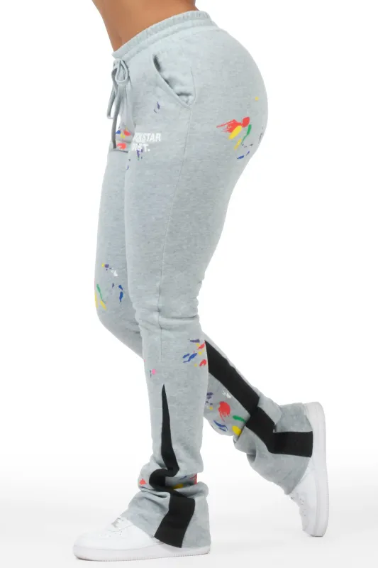 Karenthia 2.0 Heather Grey Stacked Track Pant sold by Rockstar Original