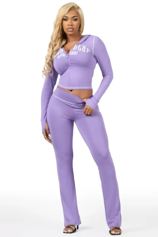 Zyriah Purple Rhinestone Lounge Trackset sold by Rockstar Original