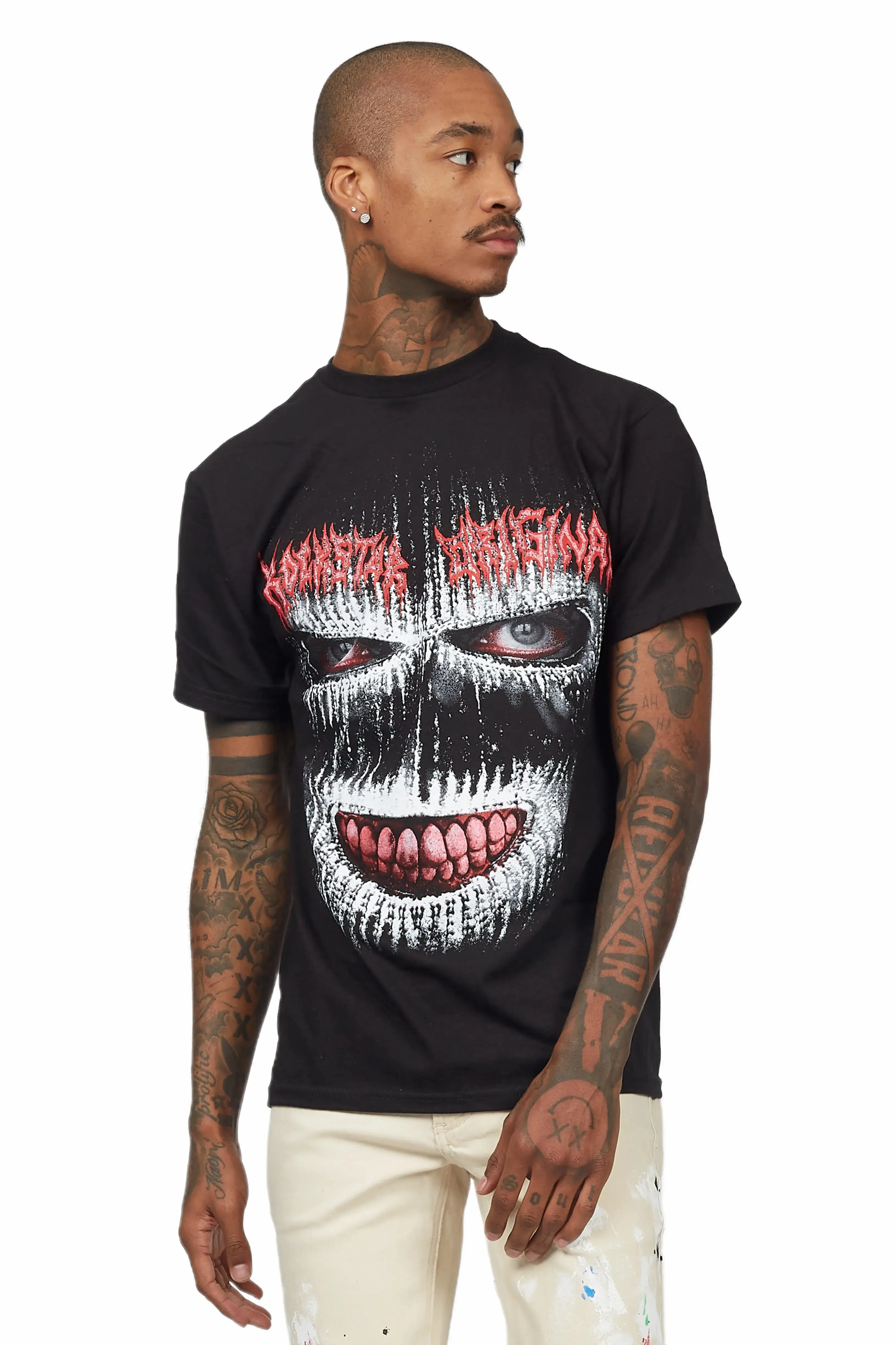 Monstre Black Graphic T-Shirt sold by Rockstar Original product image thumbnail 4