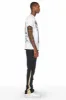 Joncarlo Black Stacked Flare Track Pant sold by Rockstar Original
