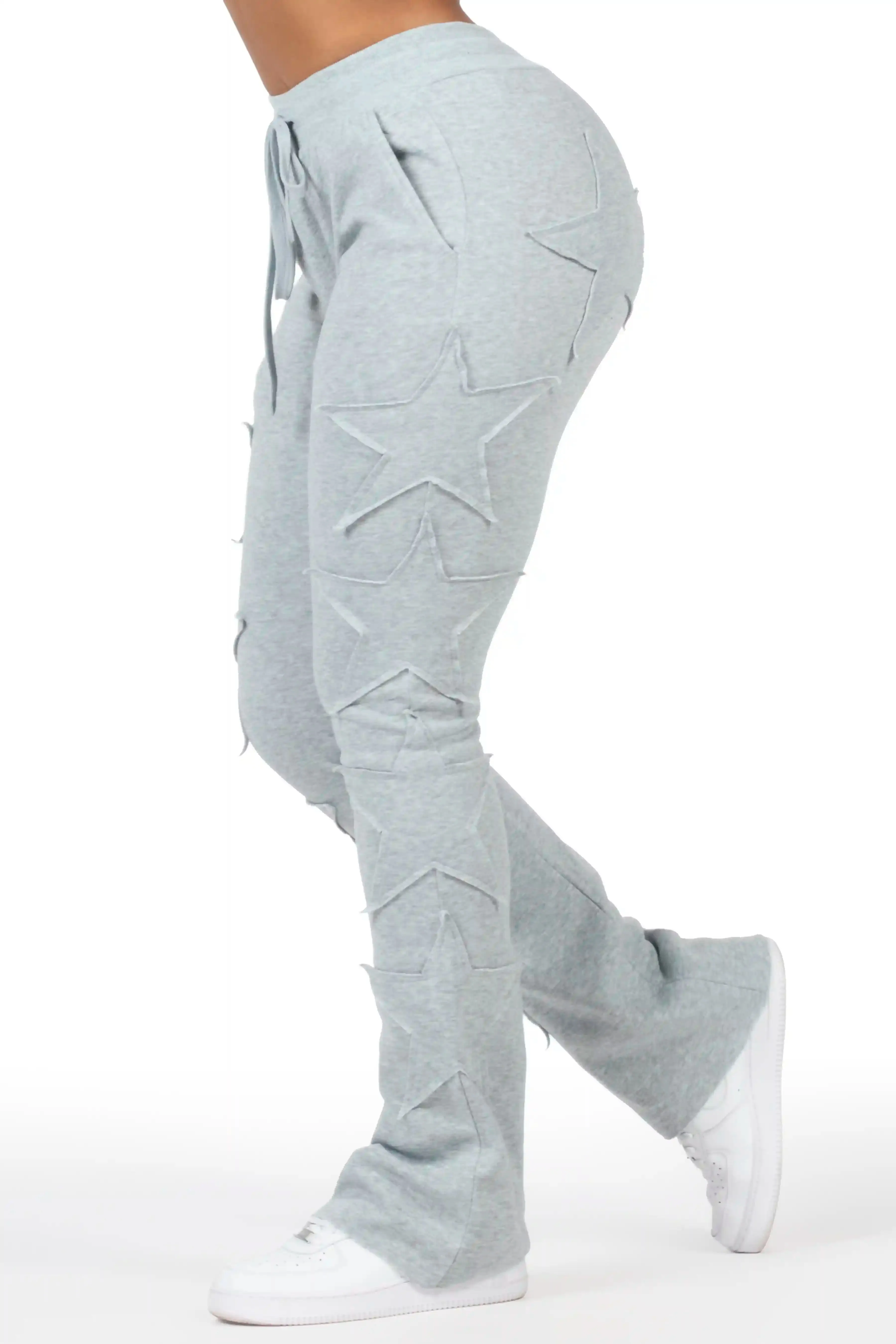 Sinayah Heather Grey Stacked Track Pant sold by Rockstar Original