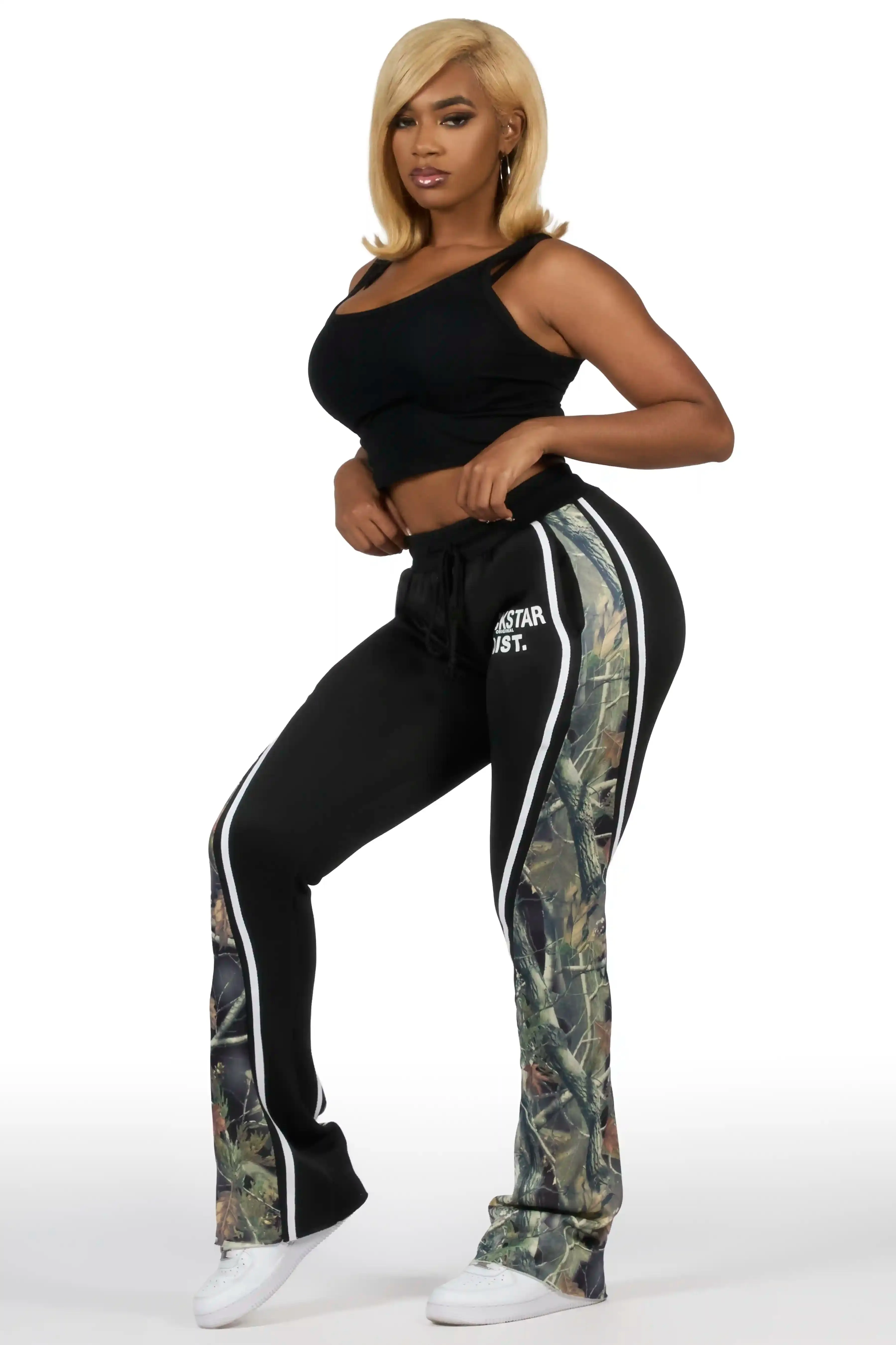 Soana Black Stacked Track Pant sold by Rockstar Original product image thumbnail 2