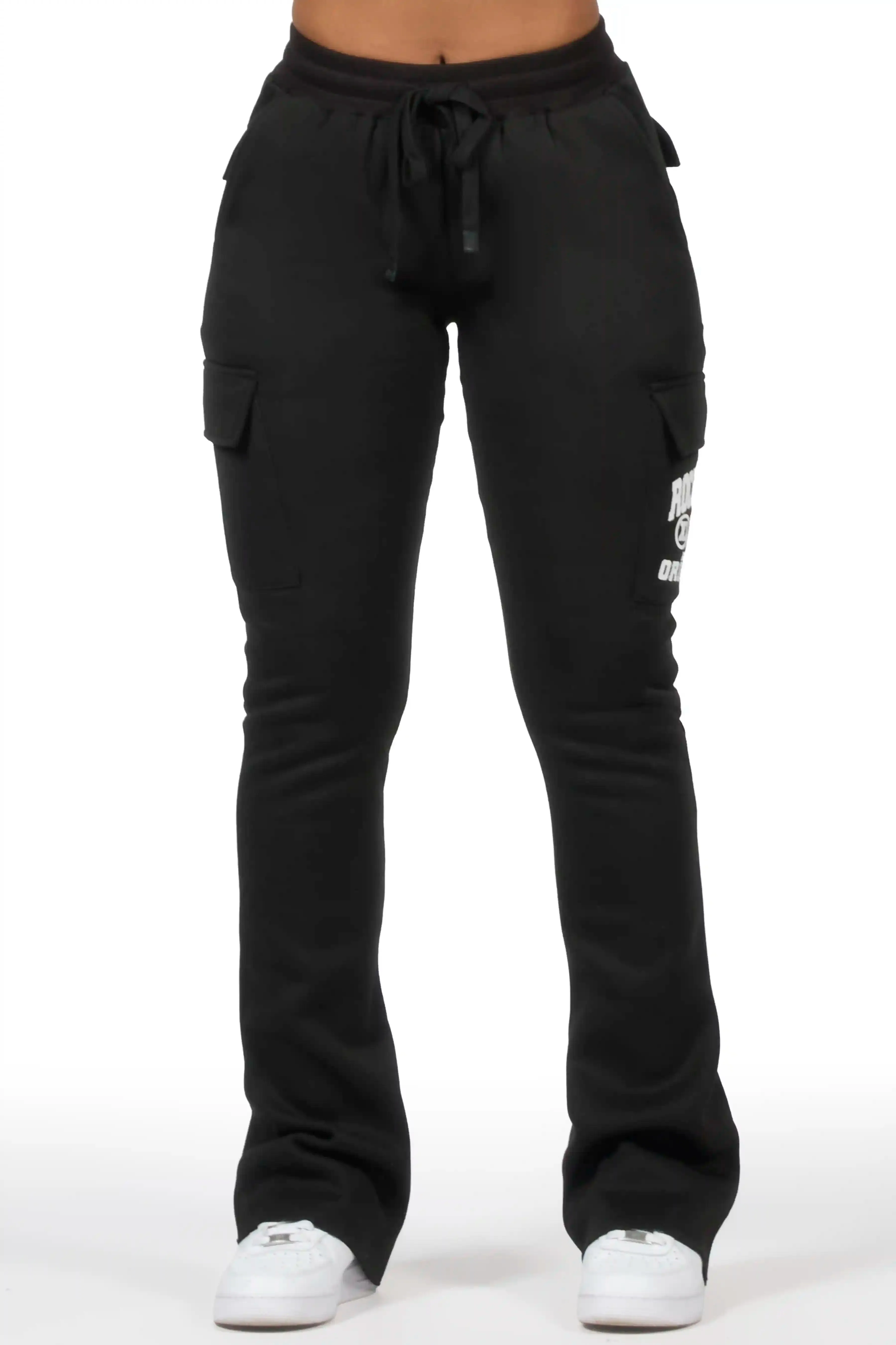 Elandira Black Cargo Stacked Track Pant sold by Rockstar Original product image thumbnail 4