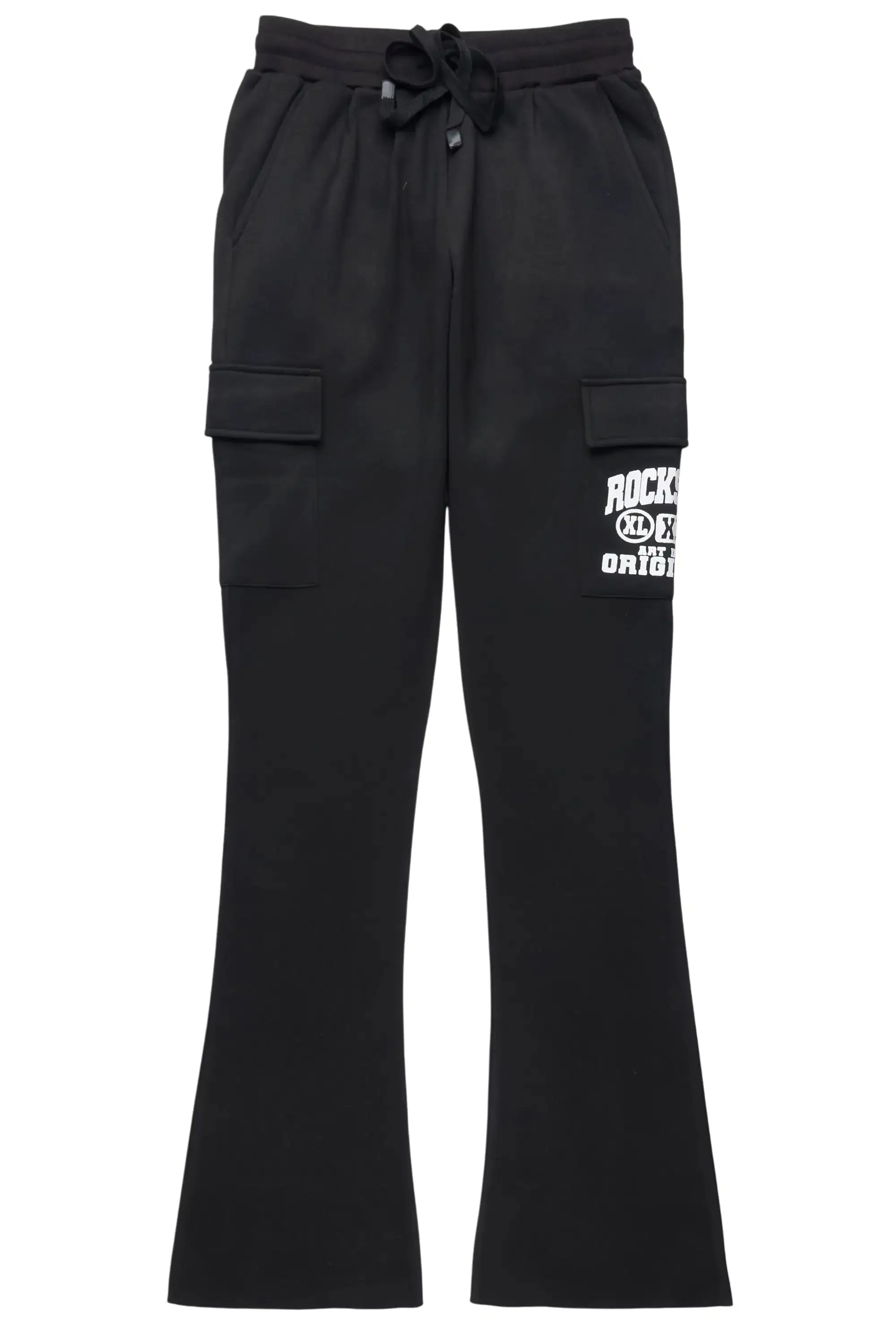 Elandira Black Cargo Stacked Track Pant sold by Rockstar Original product image thumbnail 3