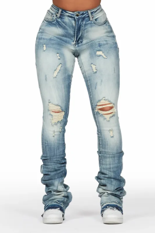 Ashlee Light Wash Super Stacked Jean sold by Rockstar Original