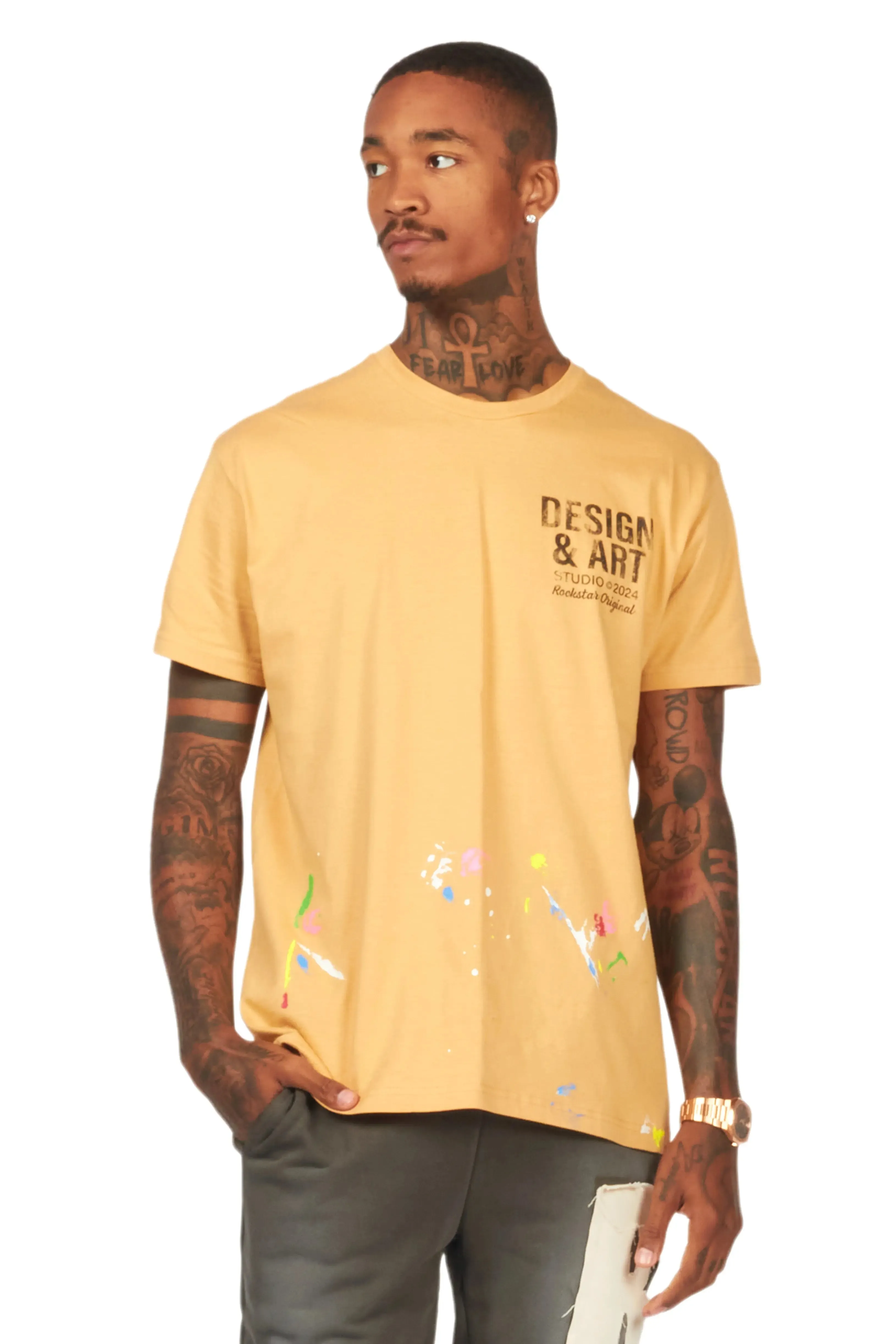 Mancha Beige/Black Graphic T-Shirt sold by Rockstar Original product image thumbnail 2