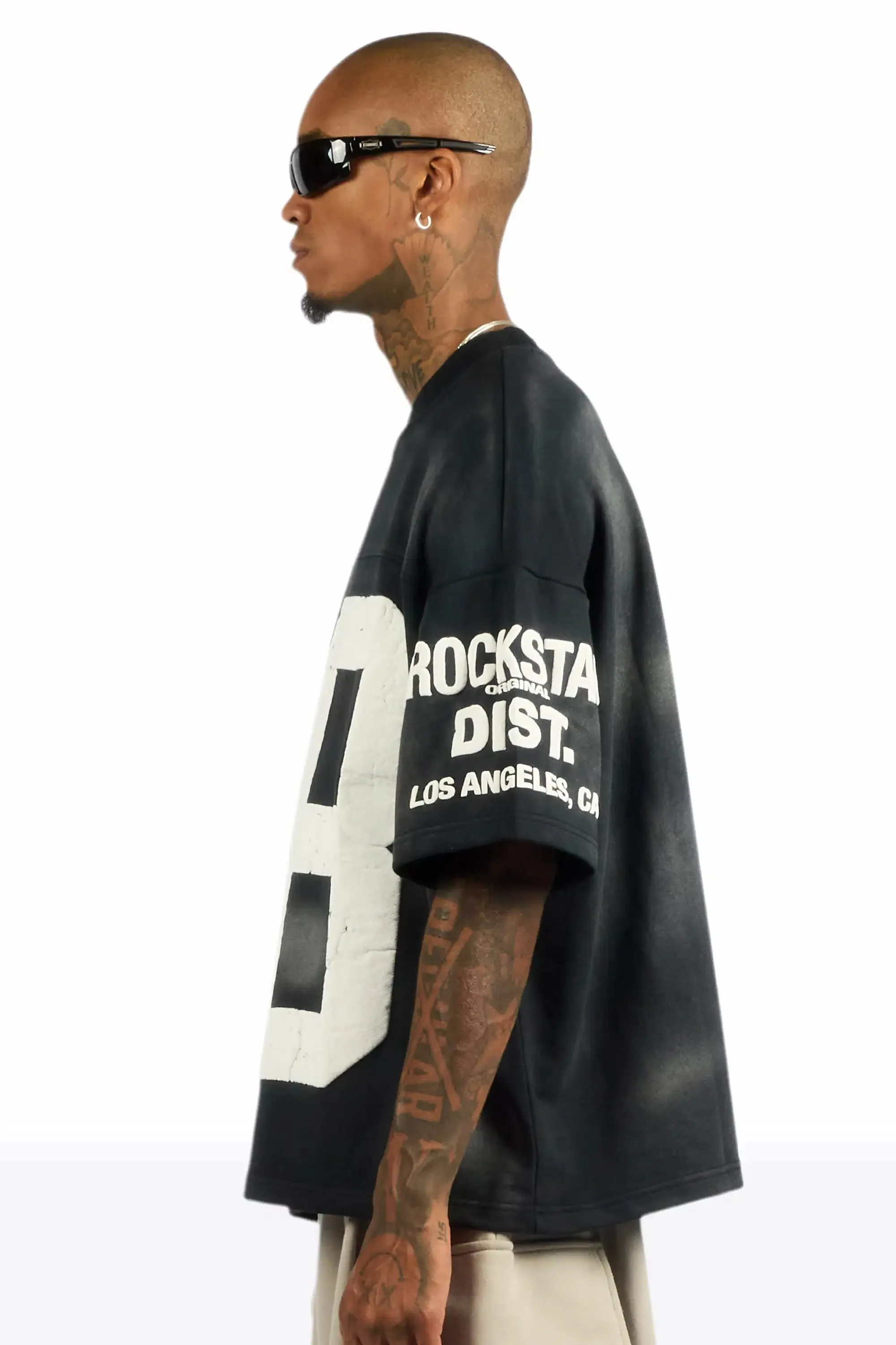 Outline Black French Terry T-Shirt sold by Rockstar Original product image thumbnail 5