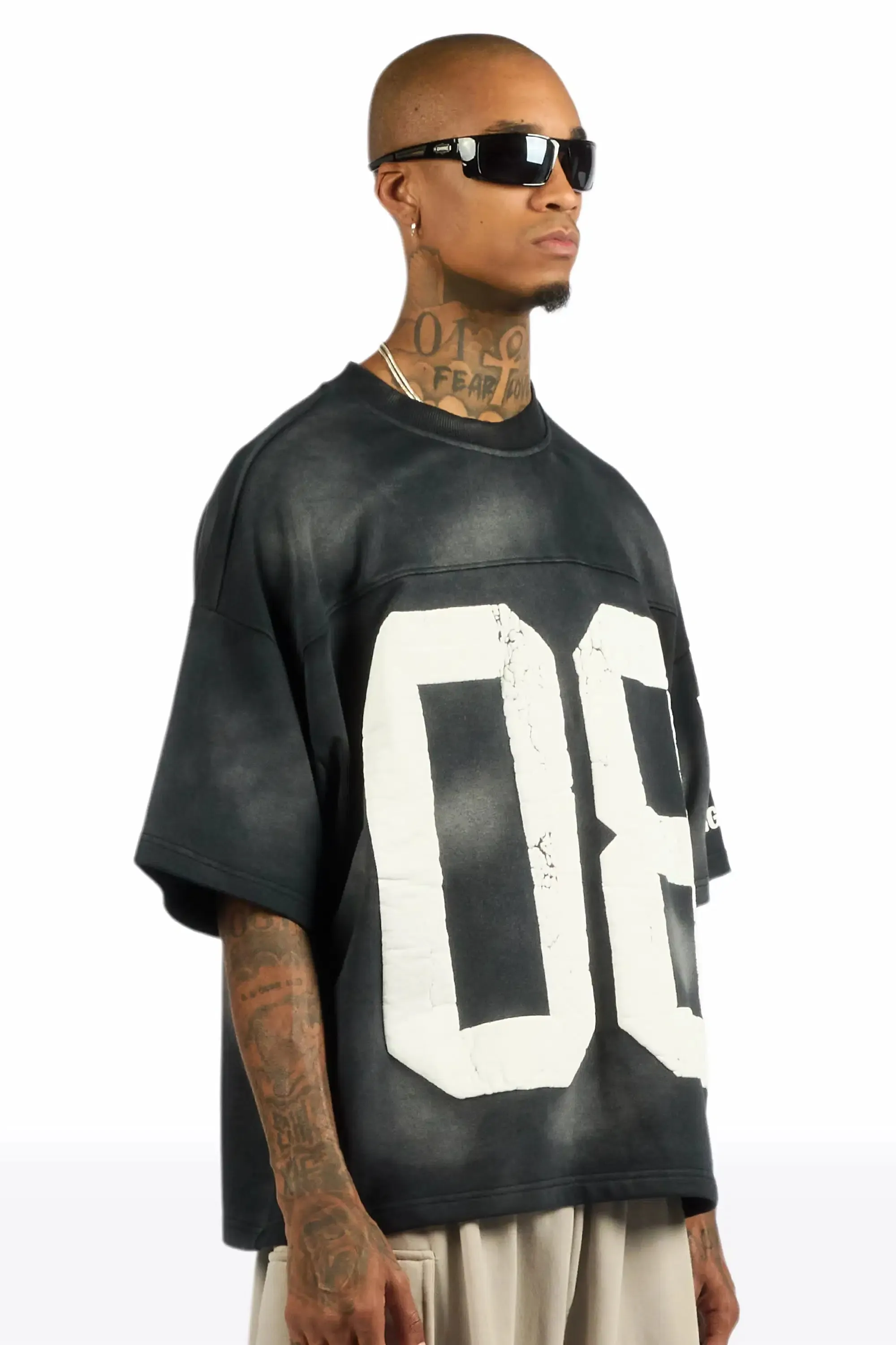 Outline Black French Terry T-Shirt sold by Rockstar Original product image thumbnail 3