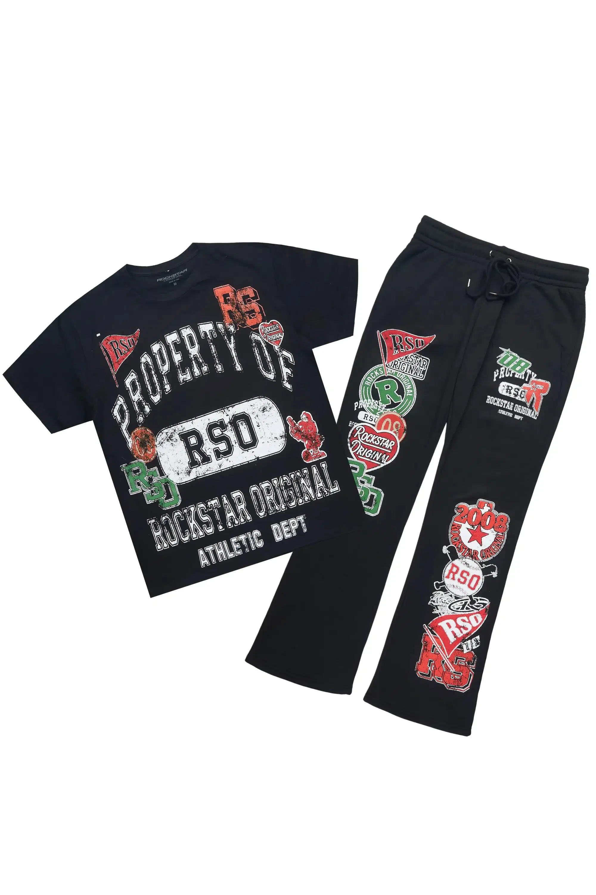 Syrix Black/Multi T-Shirt/Relaxed Track Set sold by Rockstar Original