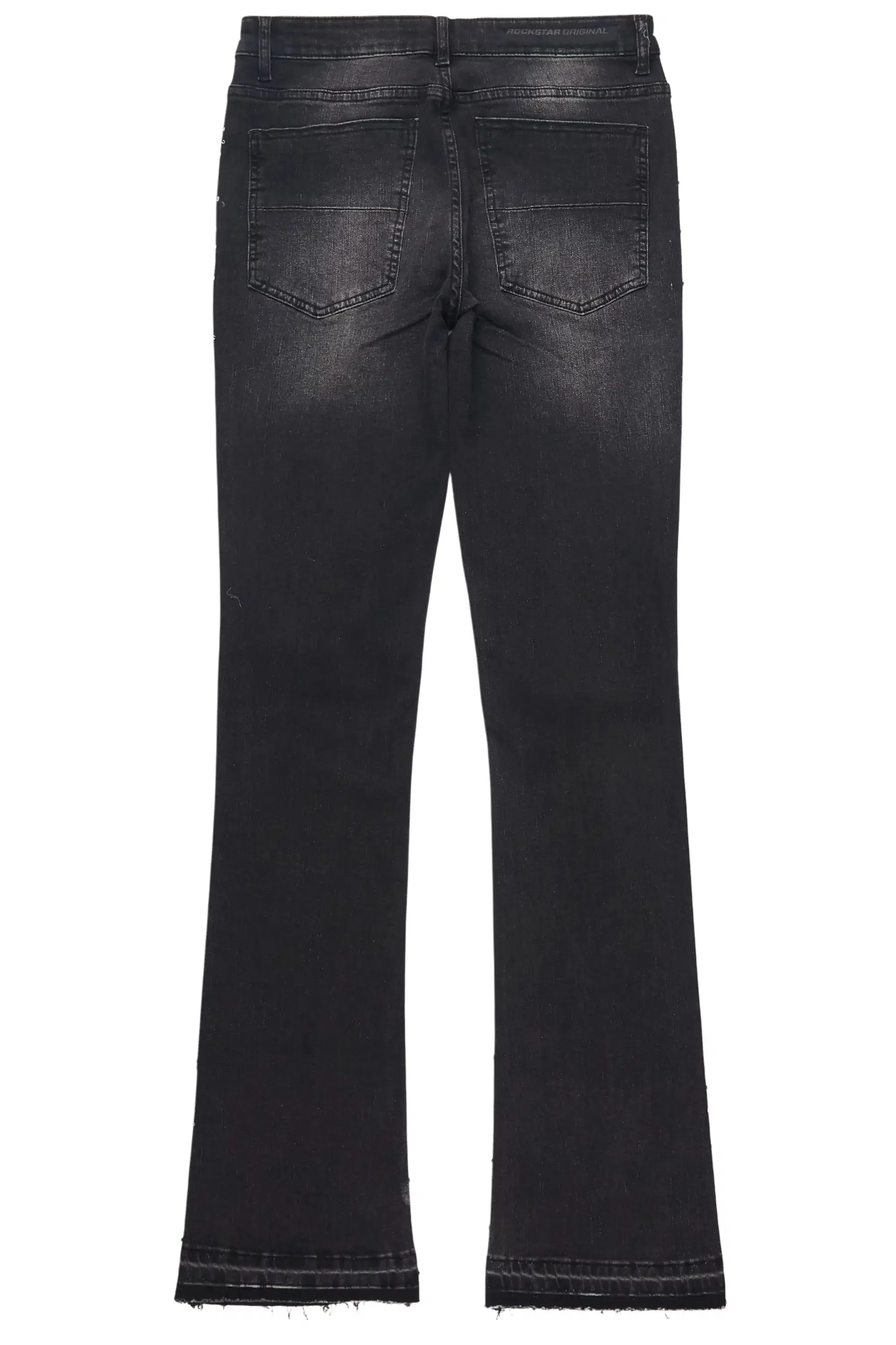 Maxton Dark Grey Rhinestone Stacked Flare Jean sold by Rockstar Original product image thumbnail 3