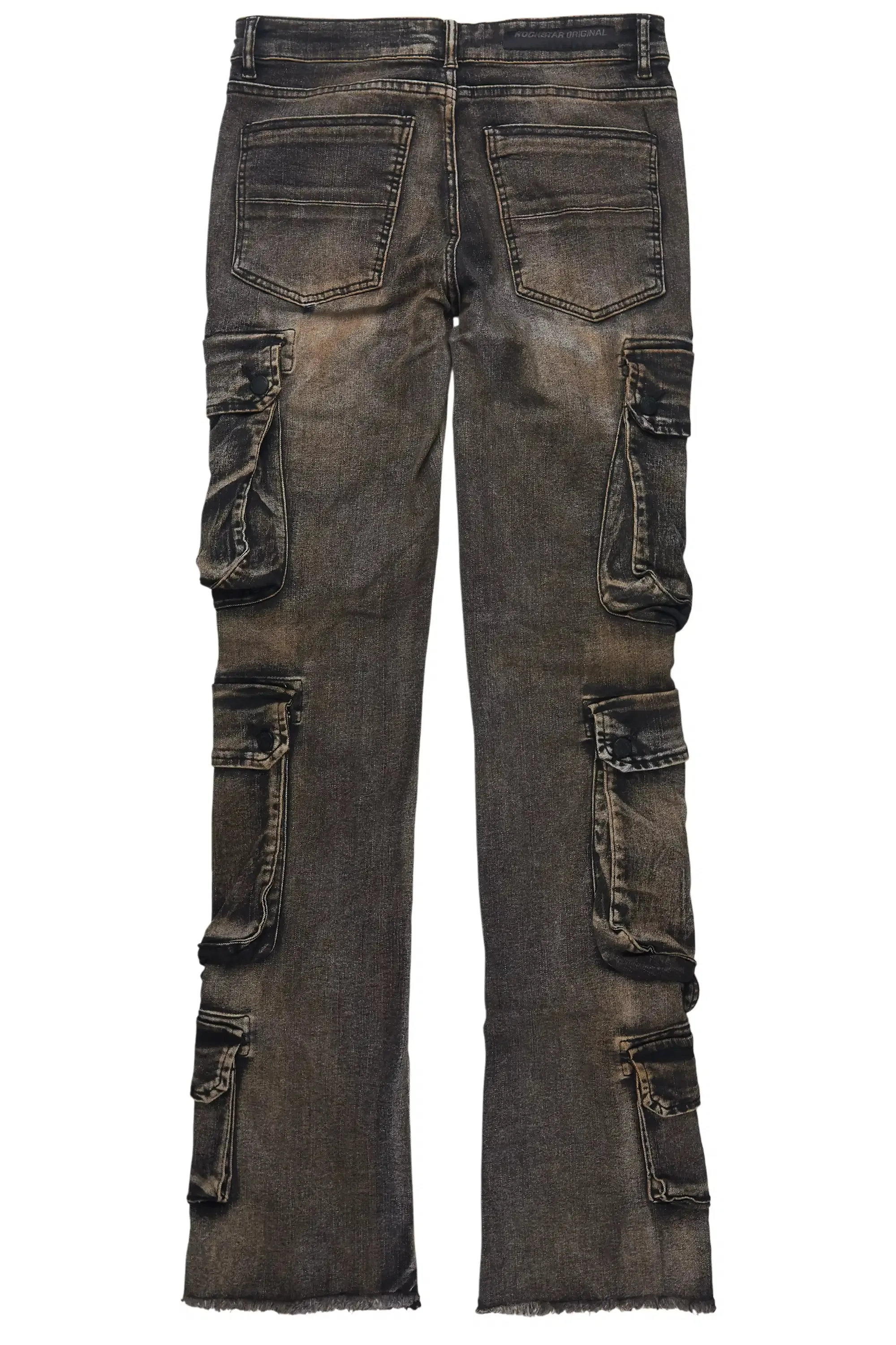 Cloudy Dark Grey Stacked Flare Jean sold by Rockstar Original product image thumbnail 3