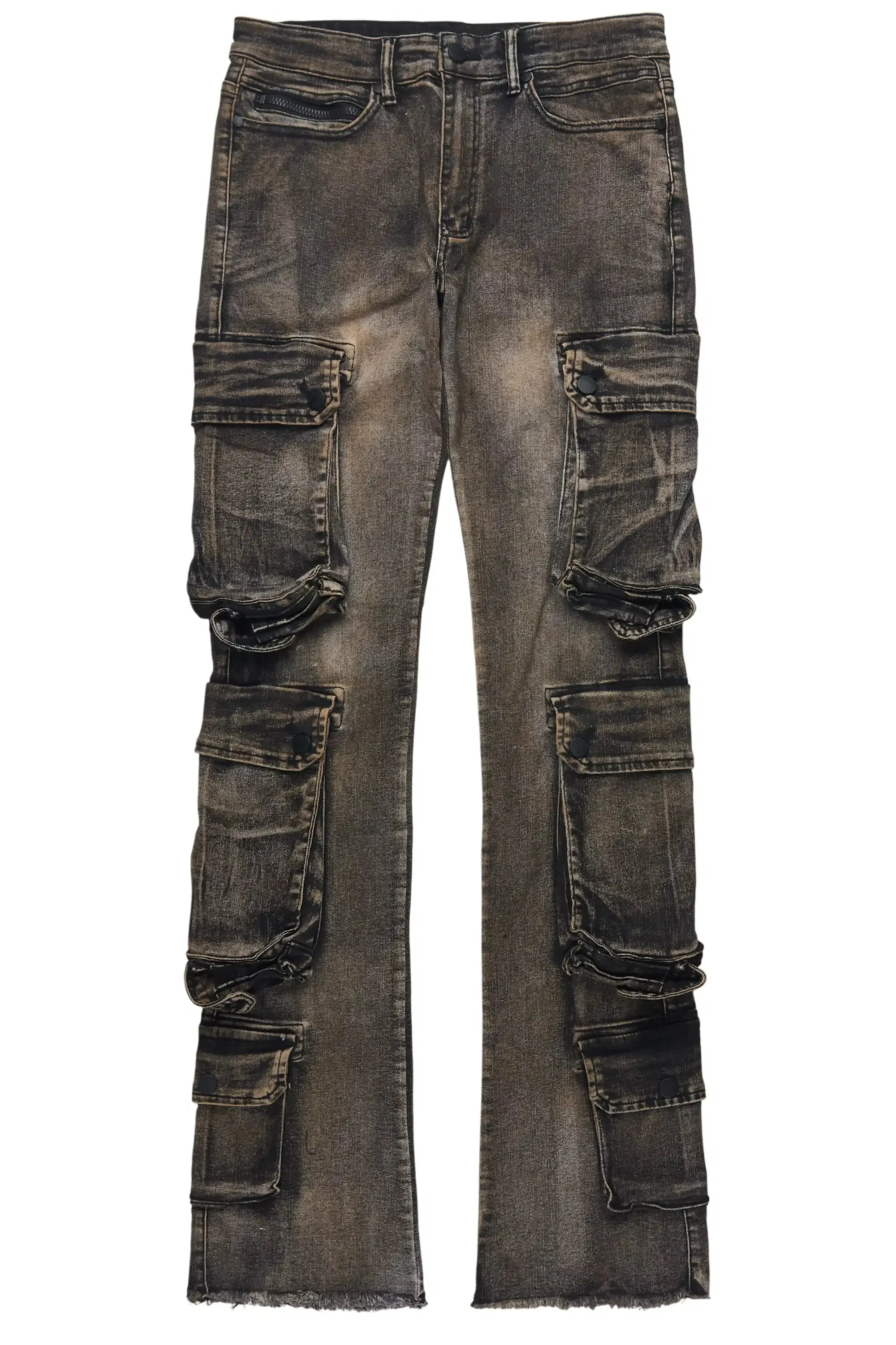 Cloudy Dark Grey Stacked Flare Jean sold by Rockstar Original