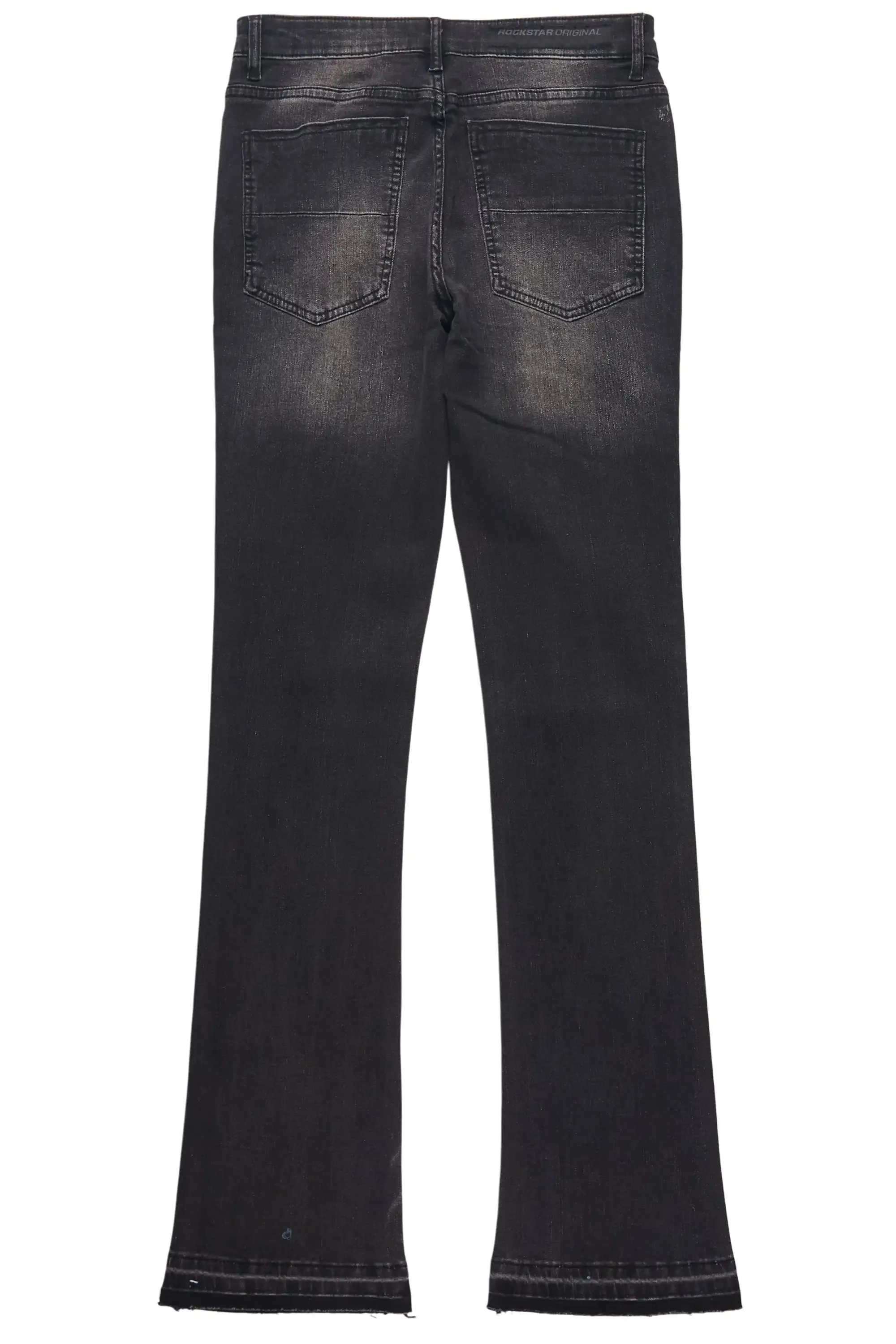 Samba Dark Grey/Pink Rhinestone Stacked Flare Jean sold by Rockstar Original product image thumbnail 3