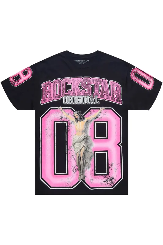 Tariqa 2.0 Black/Pink Oversized T-Shirt sold by Rockstar Original