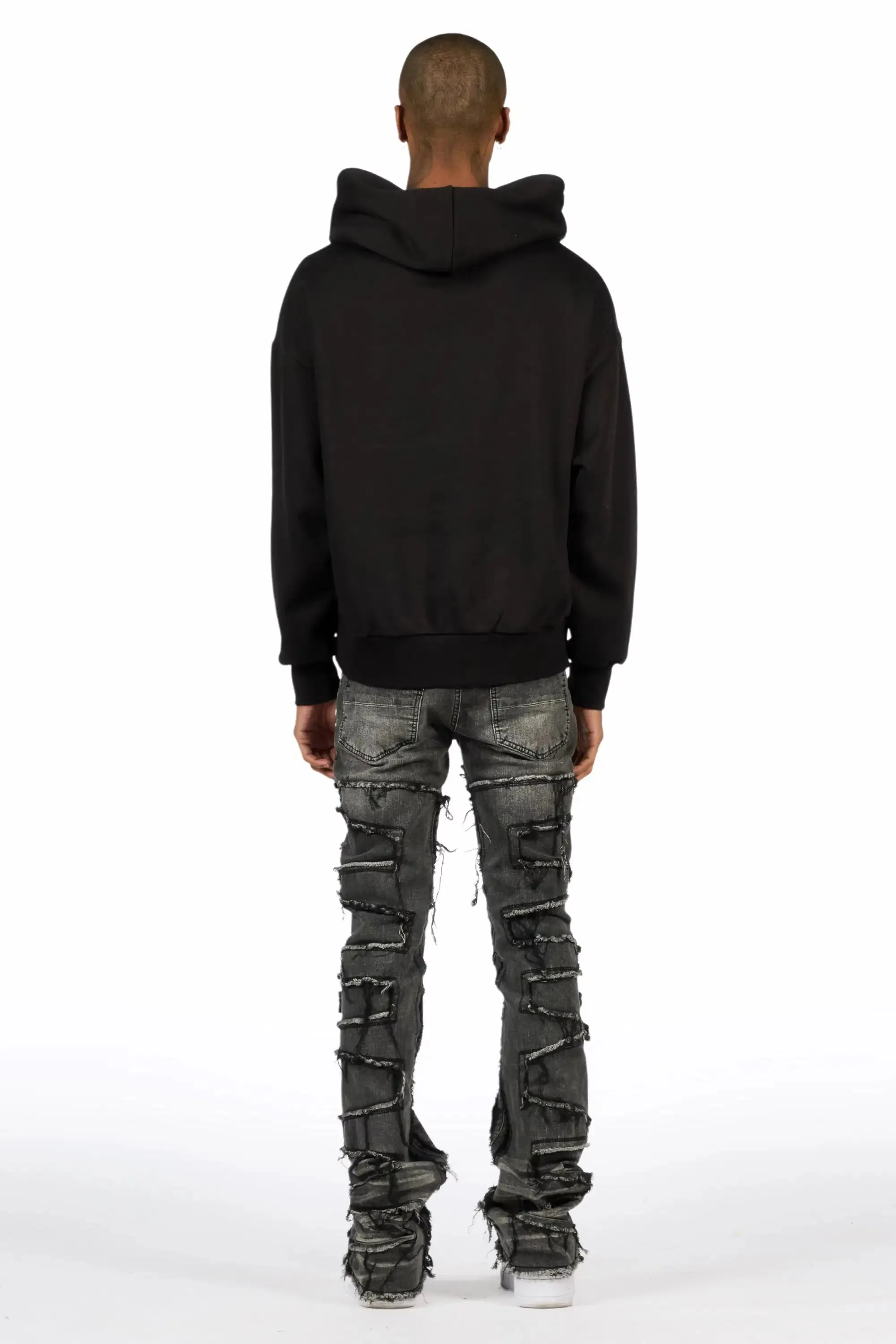 Saxon Purple/Black Hoodie/Stacked Flare Jean Set sold by Rockstar Original product image thumbnail 4