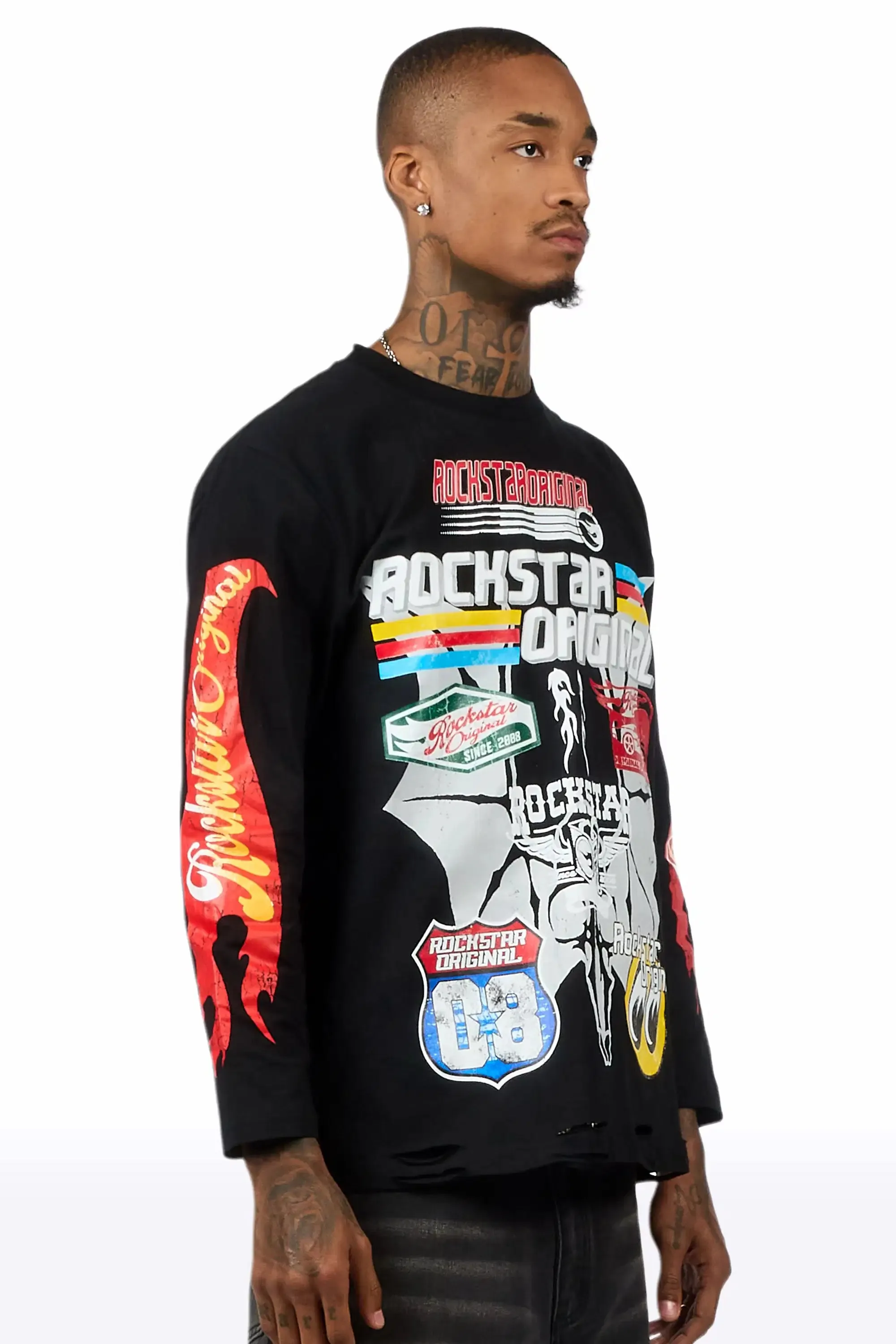 Speedy Black Long Sleeve Graphic T-Shirt sold by Rockstar Original product image thumbnail 3