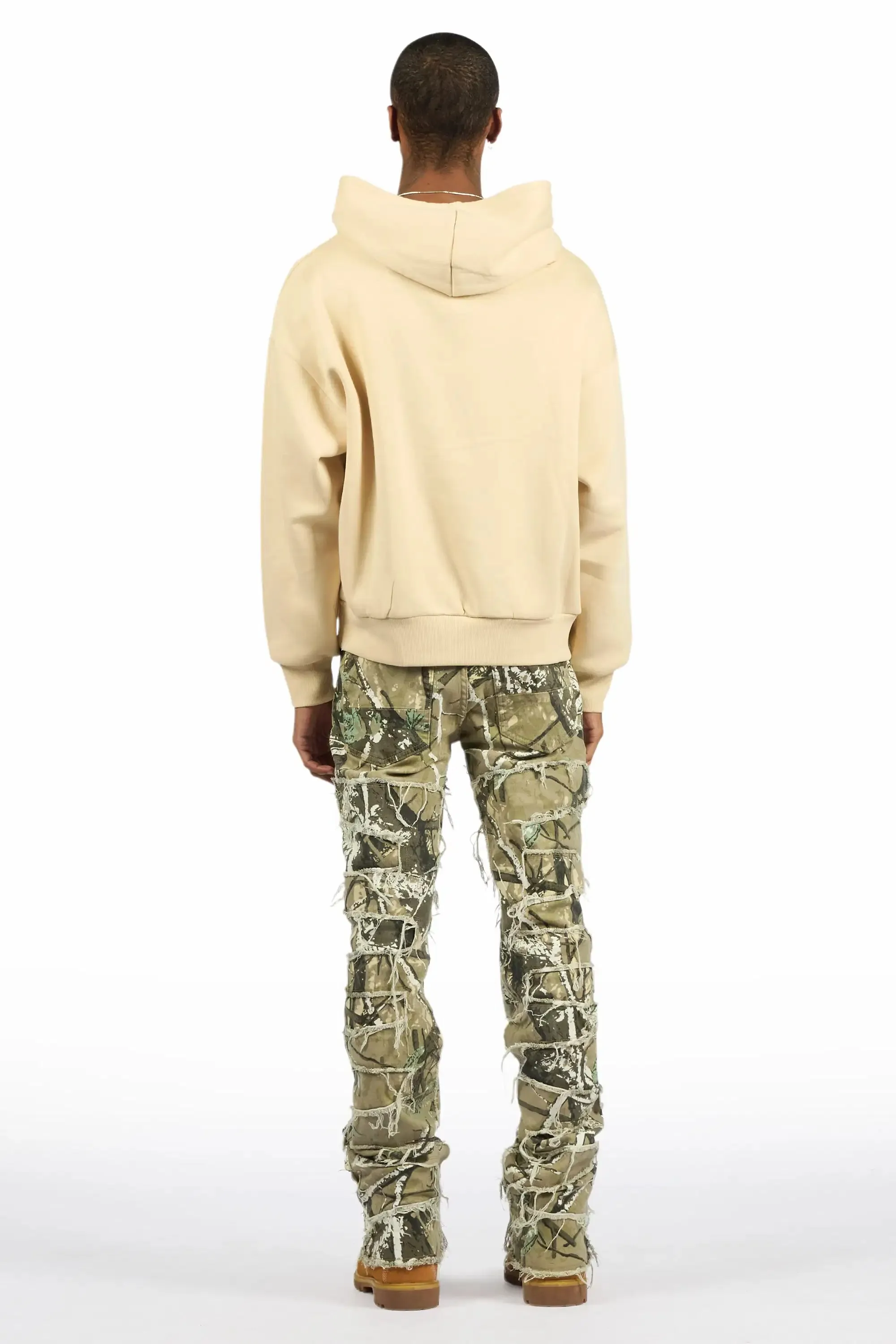 Saxon Beige Camo Hoodie/Stacked Flare Jean Set sold by Rockstar Original product image thumbnail 4