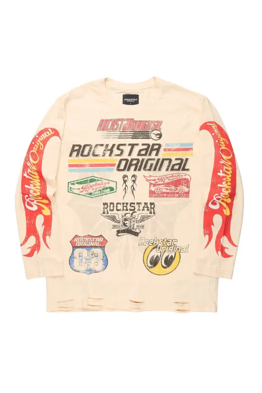 Speedy Beige Long Sleeve Graphic T-Shirt sold by Rockstar Original