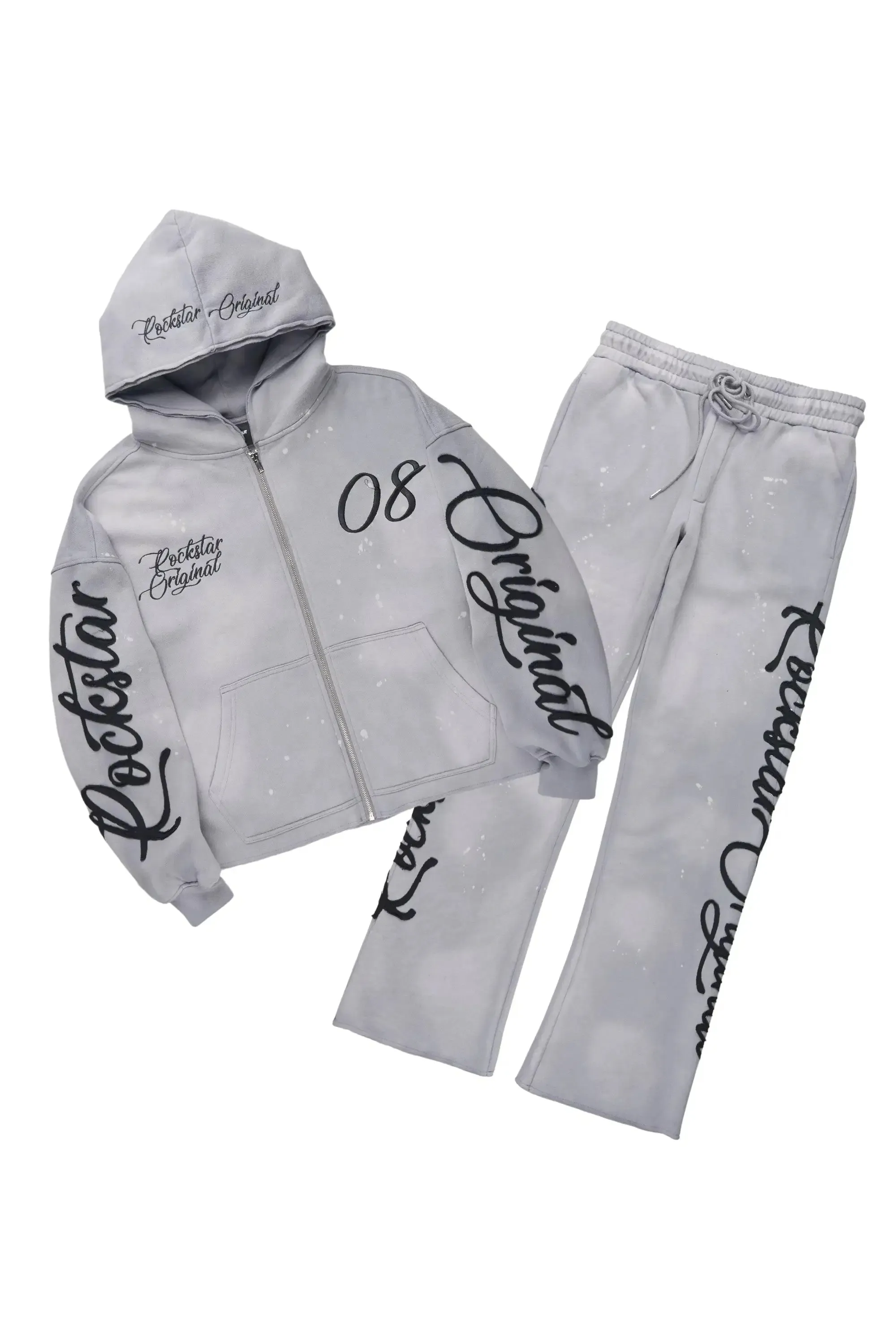 Hanif Vintage Grey Hoodie/Stacked Pant Track Set sold by Rockstar Original