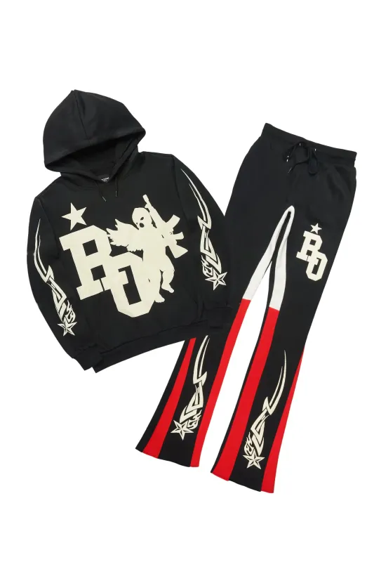 Pluton Black Hoodie/Stacked Flare Track Set sold by Rockstar Original