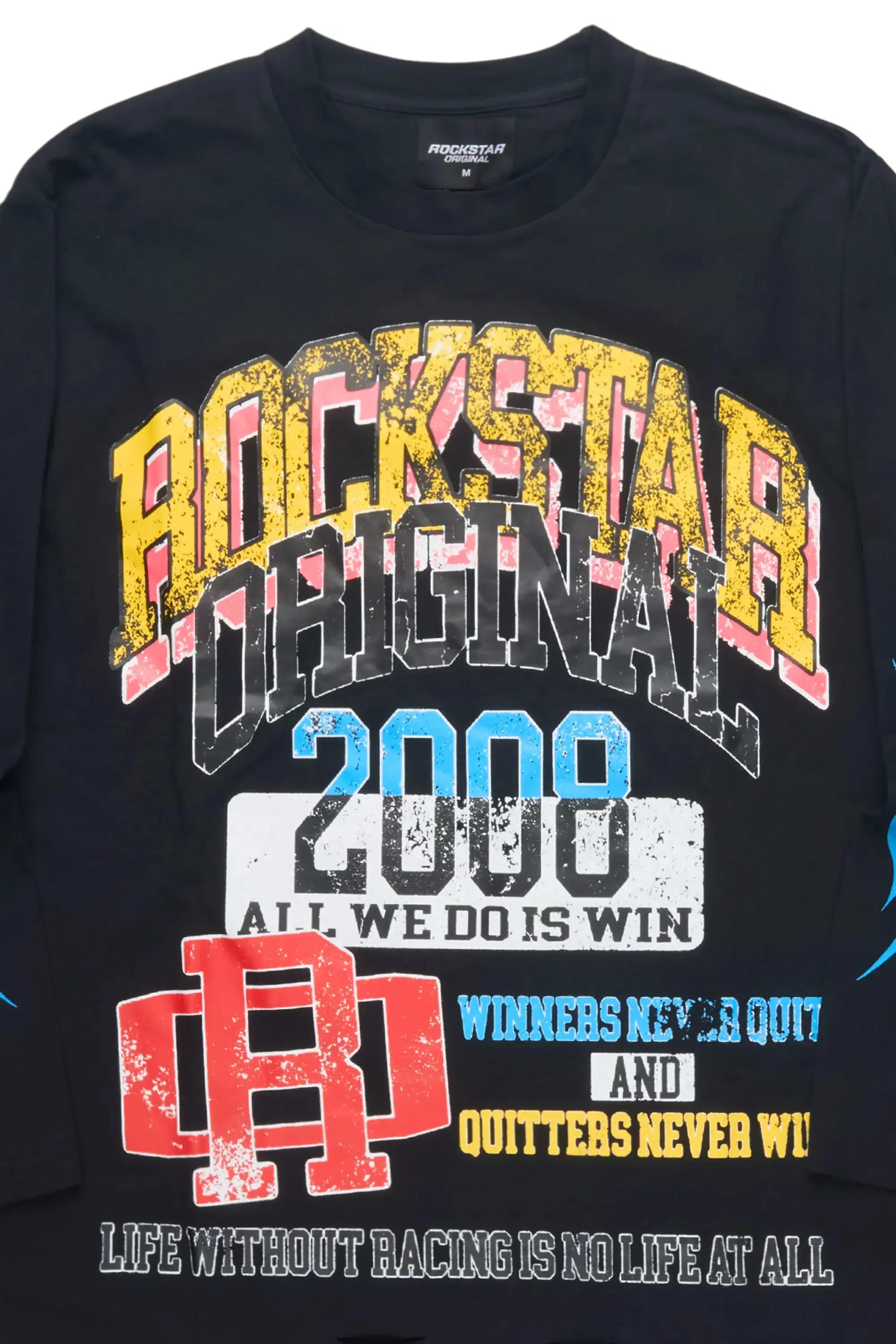 Colorful Race Black Long Sleeve Graphic T-Shirt sold by Rockstar Original product image thumbnail 2