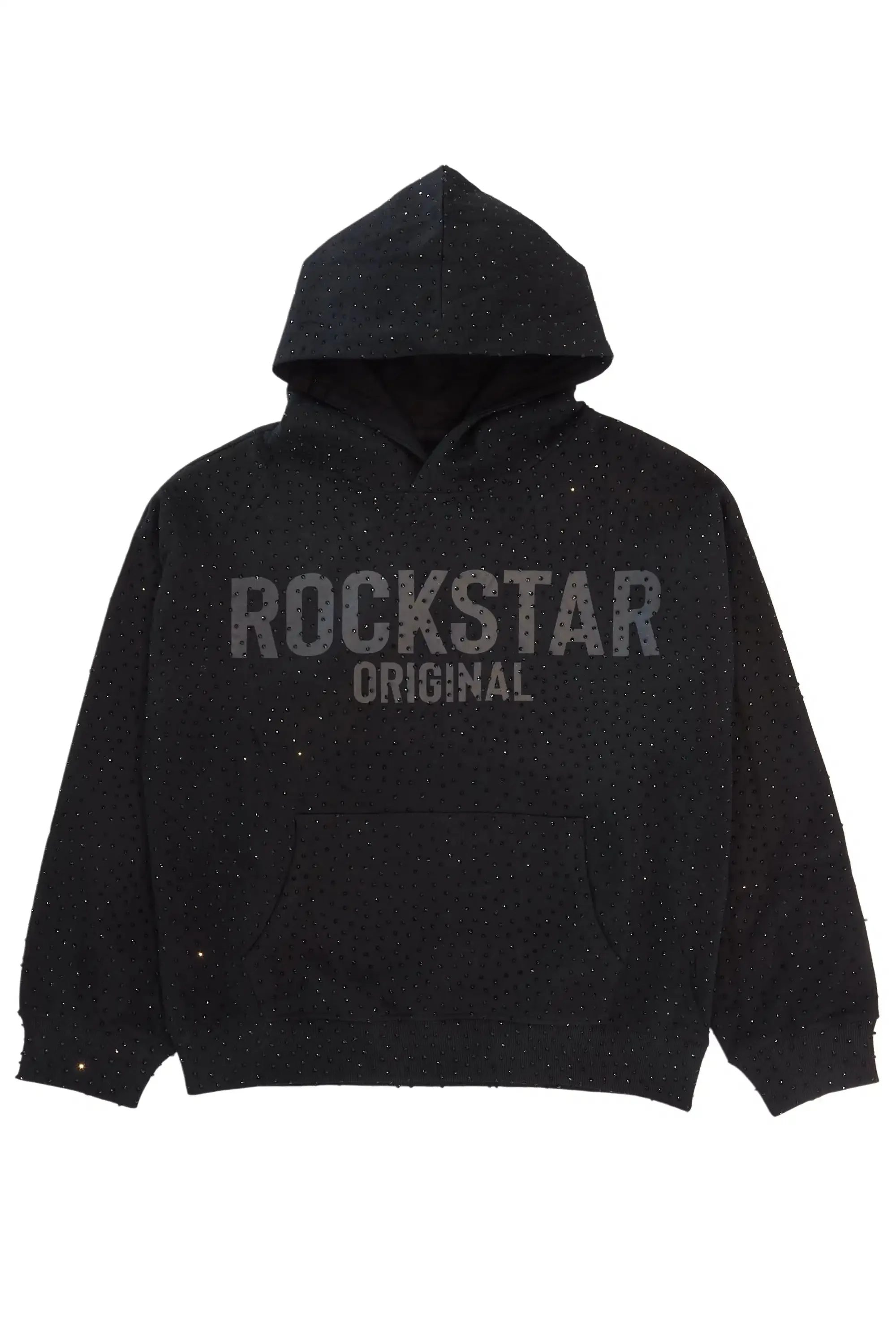 Crystiq Black/Black Rhinestone Oversized Hoodie sold by Rockstar Original