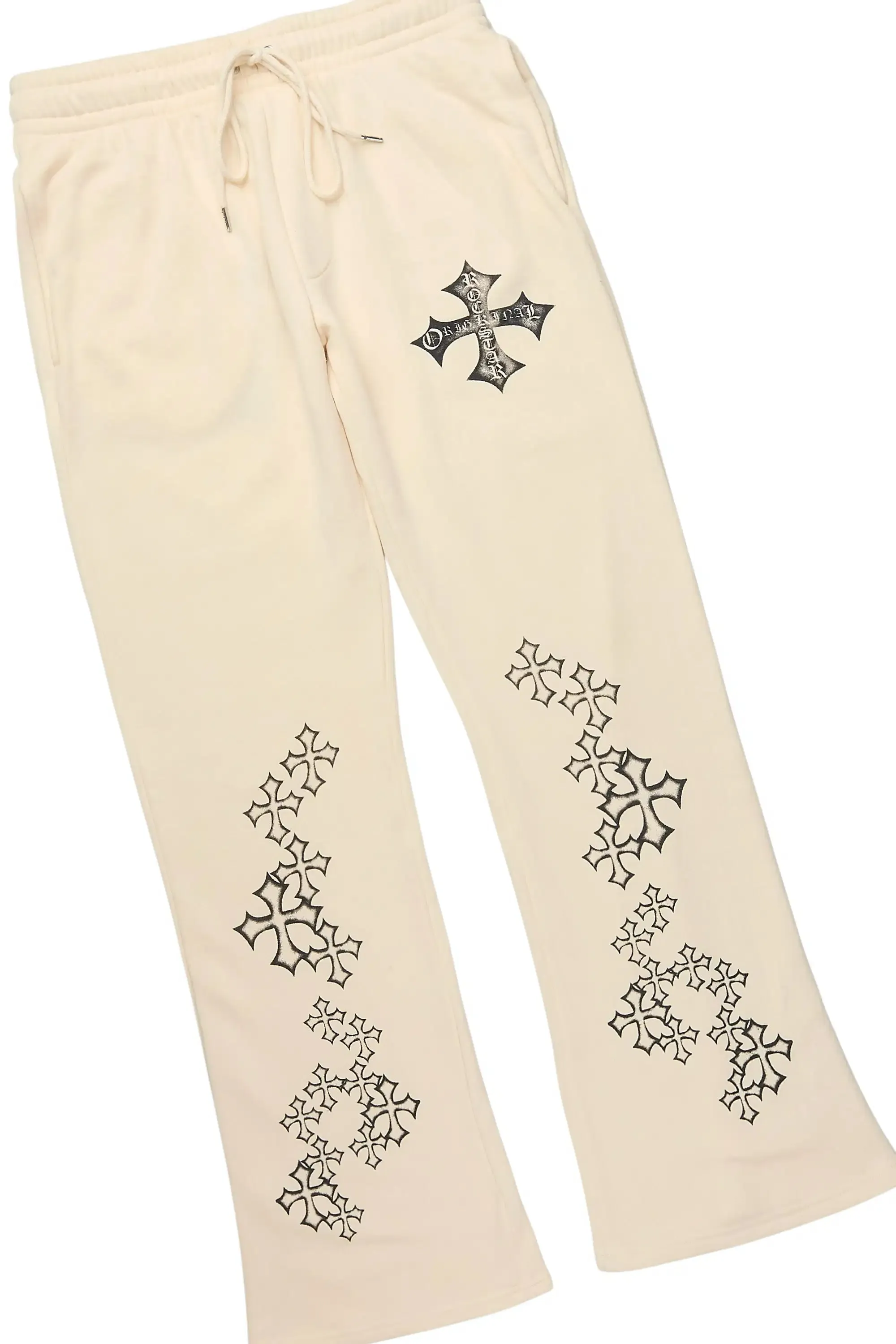 Marzion White/Beige T-Shirt/Relaxed Track Set sold by Rockstar Original product image thumbnail 3