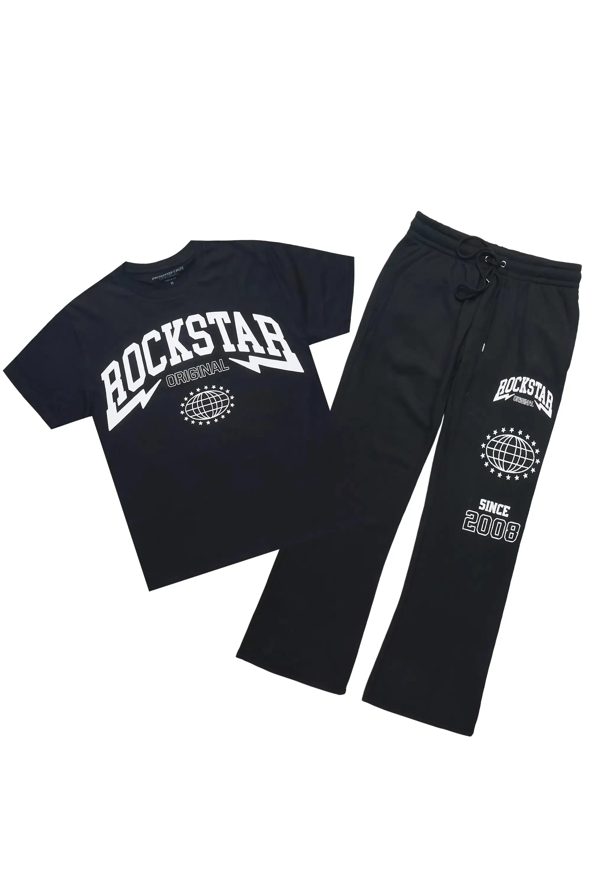 Stori Black/White T-Shirt/ Relaxed Track Set sold by Rockstar Original