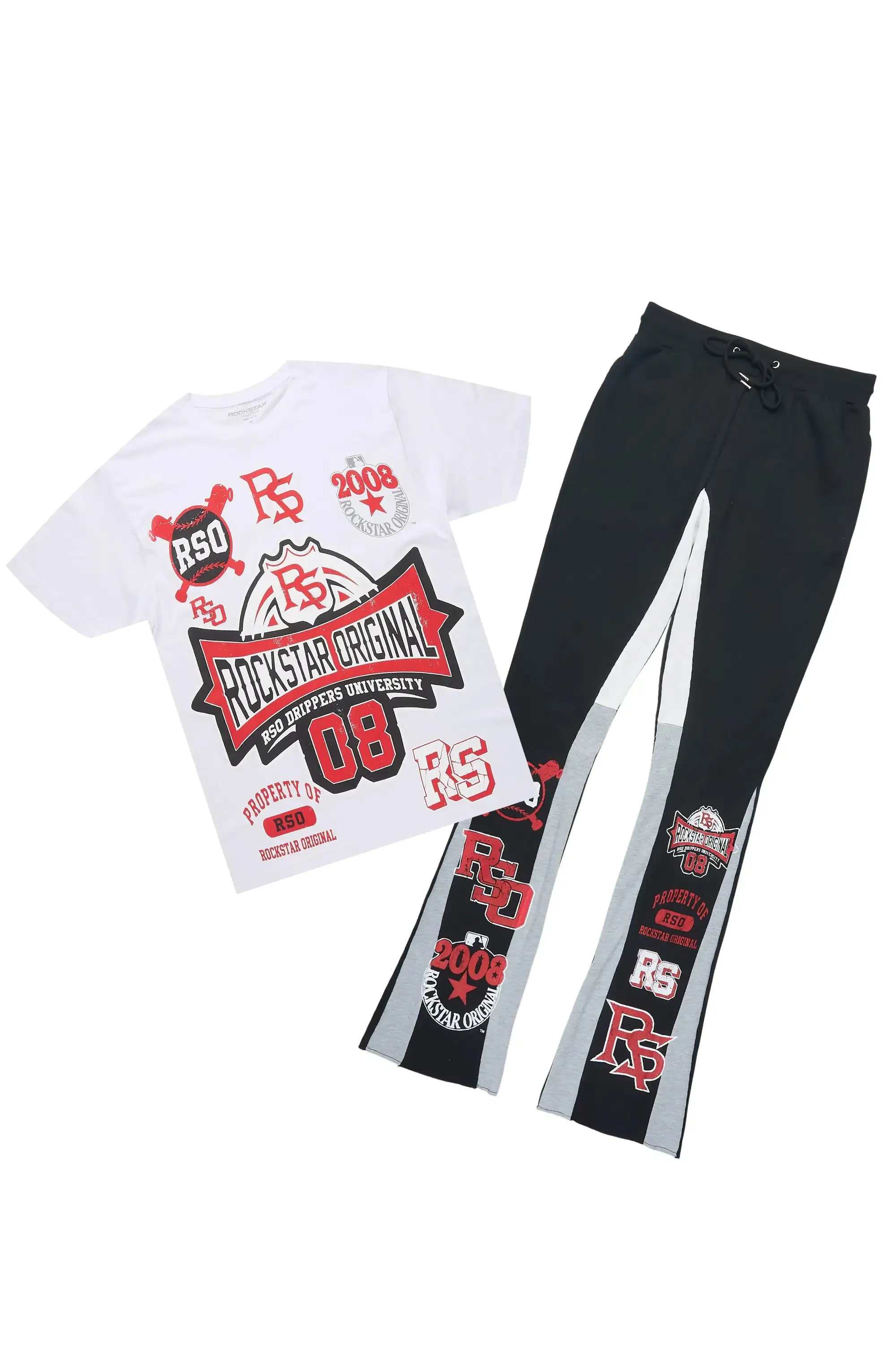 Mavrix White T-Shirt/Relaxed Track Set sold by Rockstar Original