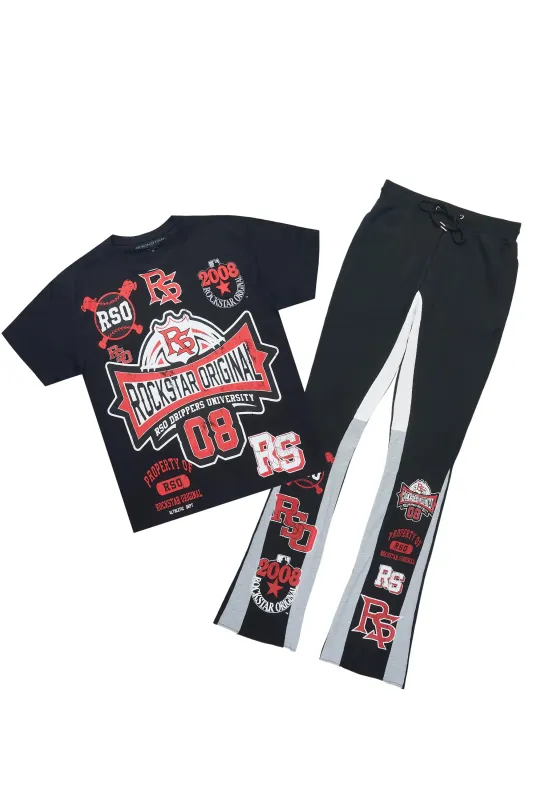 Mavrix Black T-Shirt/Relaxed Track Set made by Rockstar Original