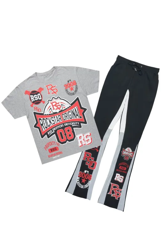 Mavrix Heather Grey T-Shirt/Relaxed Track Set made by Rockstar Original