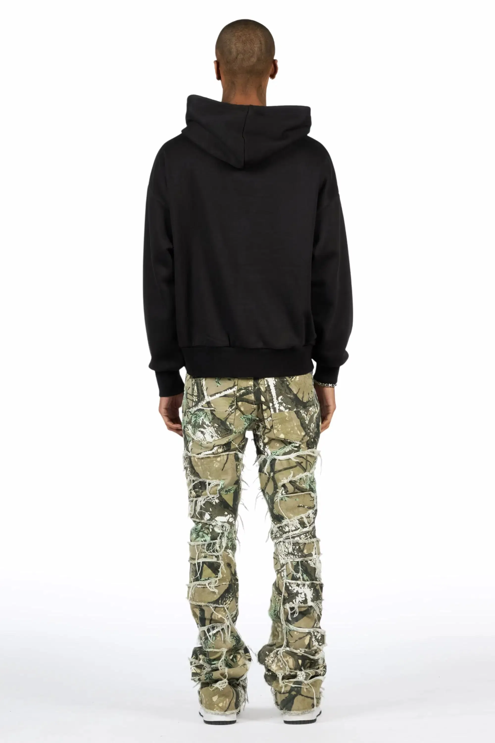 Saxon Black/Camo Hoodie/Stacked Flare Jean Set sold by Rockstar Original product image thumbnail 4