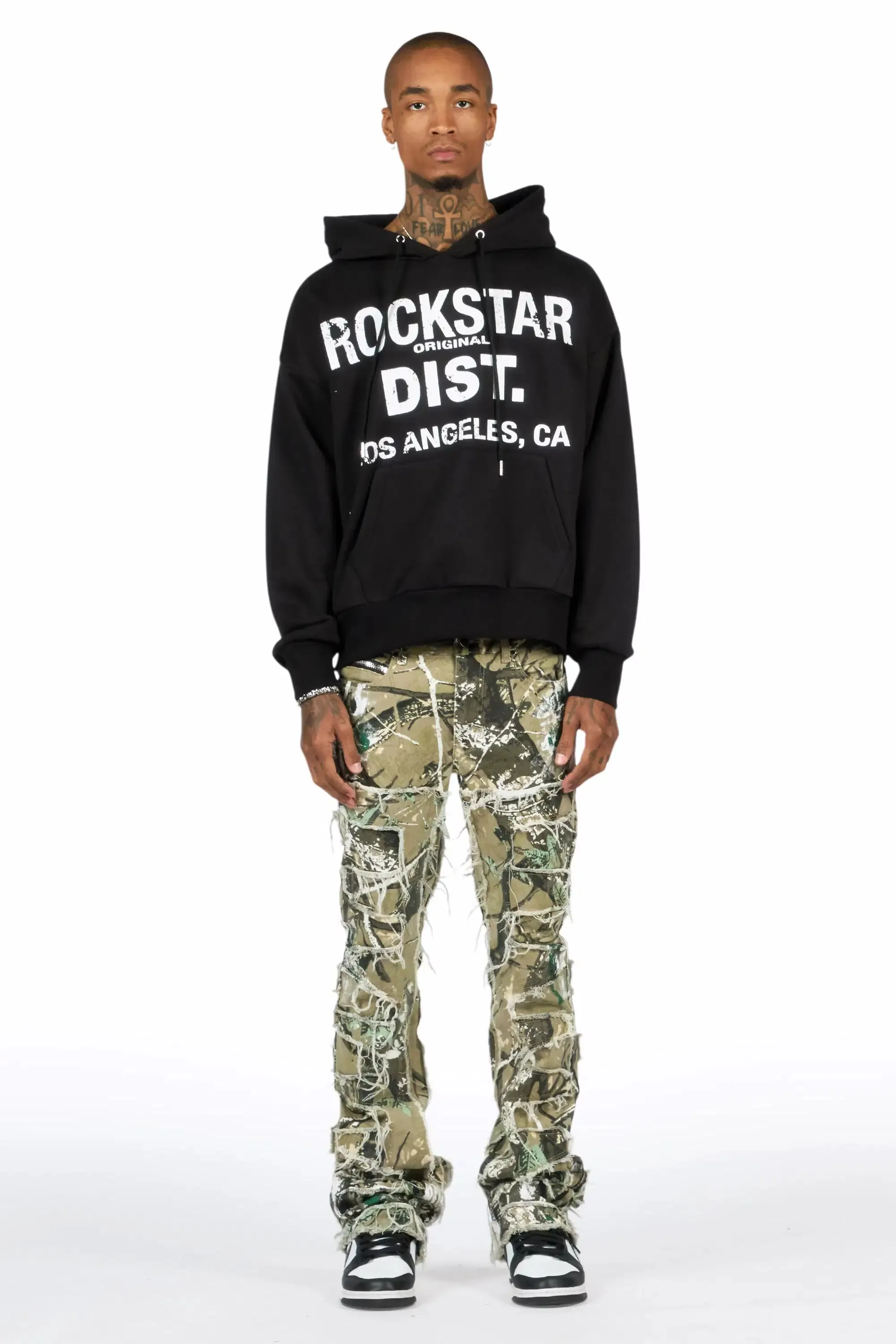 Saxon Black/Camo Hoodie/Stacked Flare Jean Set sold by Rockstar Original product image thumbnail 2